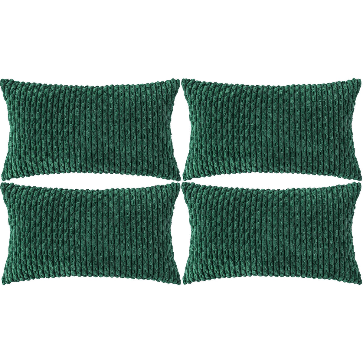 Set of 4 Neutral Decorative Throw Pillow Covers 18x18 Inch Corduroy Pillow Covers for Bed Couch Sofa Living Room Soft Square Cushion Cases
