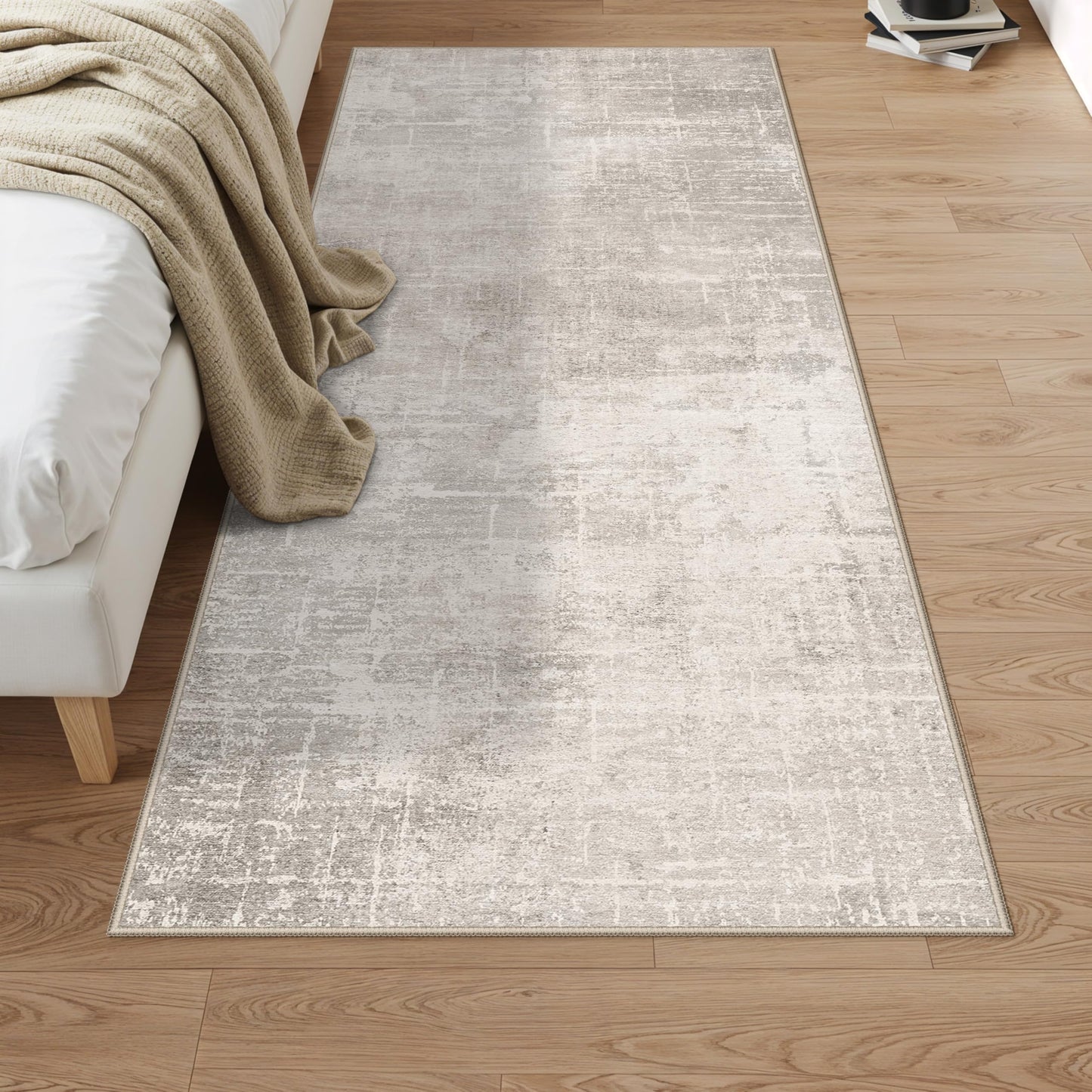 2x6 Hallway Washable Runner Rug : Vintage Soft Kitchen Laundry Runner with Non Slip Backing Farmhouse Entryway Living Room Floor Mat Stain Resistant Carpet for Bedroom Bathroom Distressed Beside Rug