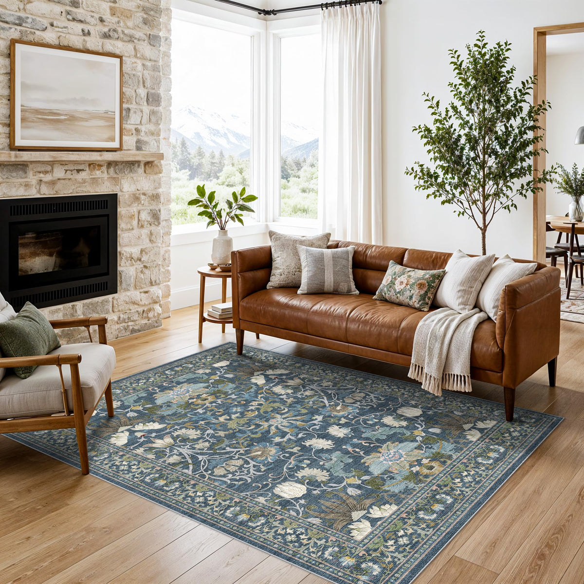 2x6 Hallway Washable Runner Rug : Vintage Soft Kitchen Laundry Runner with Non Slip Backing Farmhouse Entryway Living Room Floor Mat Stain Resistant Carpet for Bedroom Bathroom Distressed Beside Rug