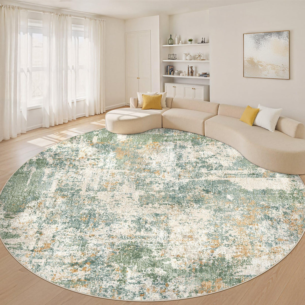 LOONGRUG Area Rug 5x7 Washable Neutral Modern Abstract Living Room Rugs | Soft Stain Resistant Non-Slip Indoor Carpet for Bedroom Nursery Playroom Dining Room Office Dorm Home
