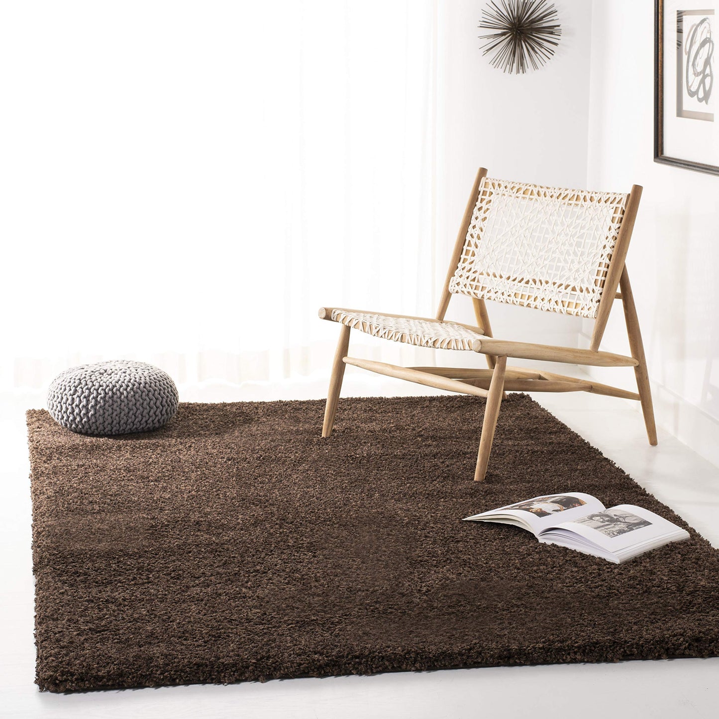 SAFAVIEH California Shag Collection Area Rug - 8' x 10', Ivory, Non-Shedding & Easy to Clean, Ultra Plush Thick Pile, Ideal for Living Room, Bedroom, Dining Space (SG151-1212)