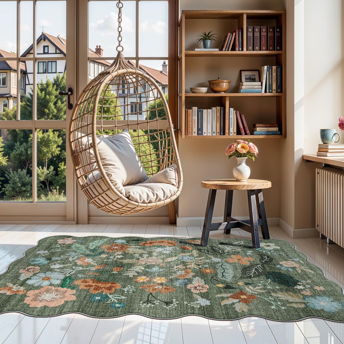 2x6 Hallway Washable Runner Rug : Vintage Soft Kitchen Laundry Runner with Non Slip Backing Farmhouse Entryway Living Room Floor Mat Stain Resistant Carpet for Bedroom Bathroom Distressed Beside Rug