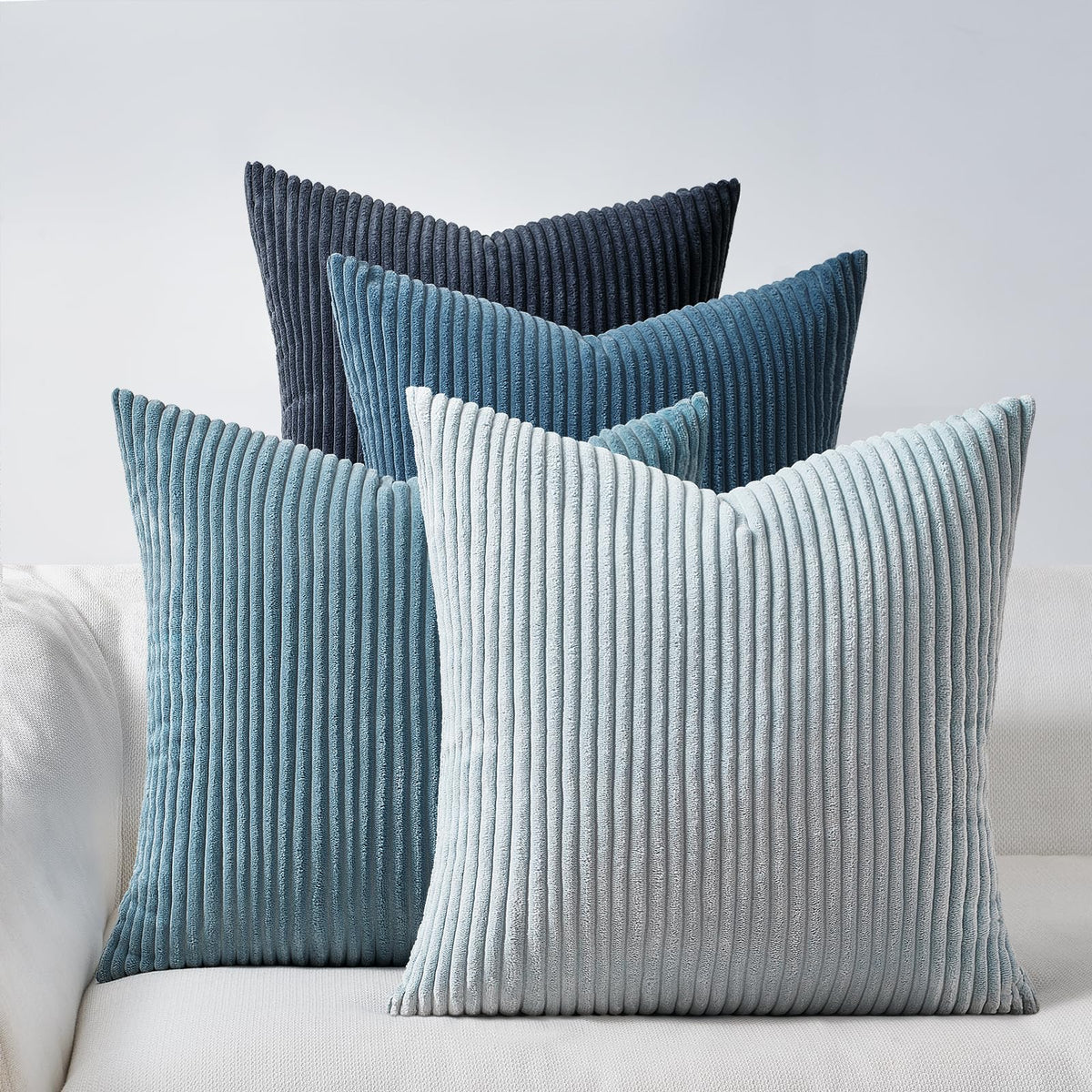 Topfinel Decorative Throw Pillow Covers Cushion Cases, Set of 4 Soft Velvet Modern Double-Sided Designs, Mix and Match for Boho Farmhouse Fall Home Decor (18x18 inch, Orange/Teal)