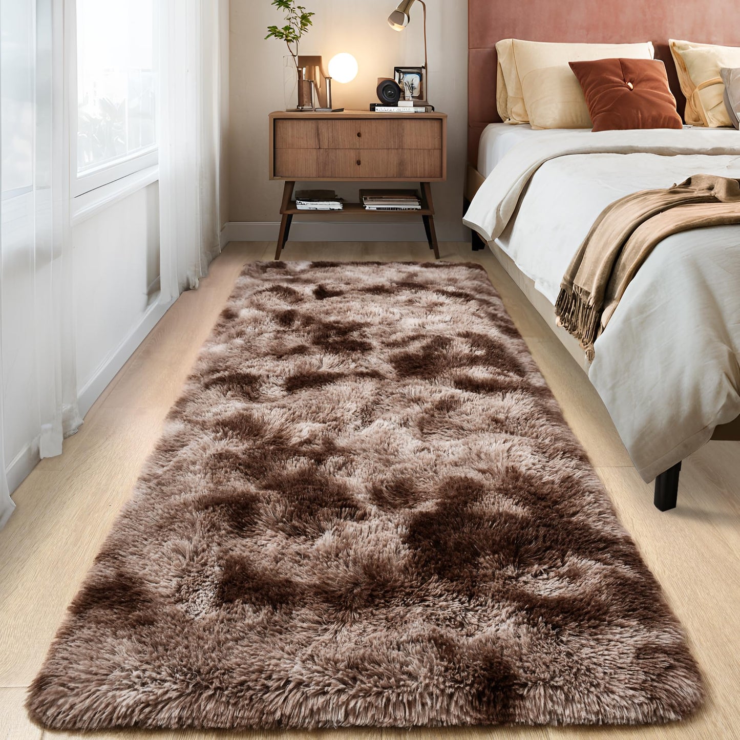 Area Rugs 9x12 for Living Room, Super Soft Fluffy Rugs for Bedroom | Modern Shaggy Rug Fuzzy Carpets for Kids, Plush Indoor Nursery Home Decor Rug with Non-Slip Bottom, Black