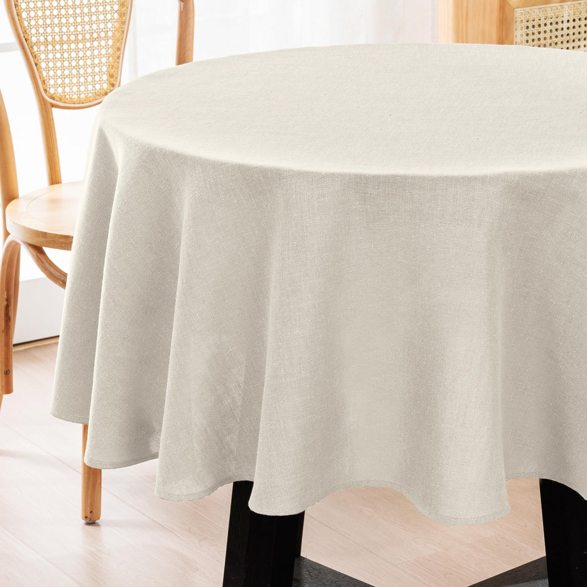 H.VERSAILTEX Linen Textured Table Cloths 60 x 120 Inch Premium Solid Tablecloth Spill-Proof Waterproof Table Cover for Dining Buffet Feature Extra Soft and Thick Fabric Wrinkle Free, Taupe