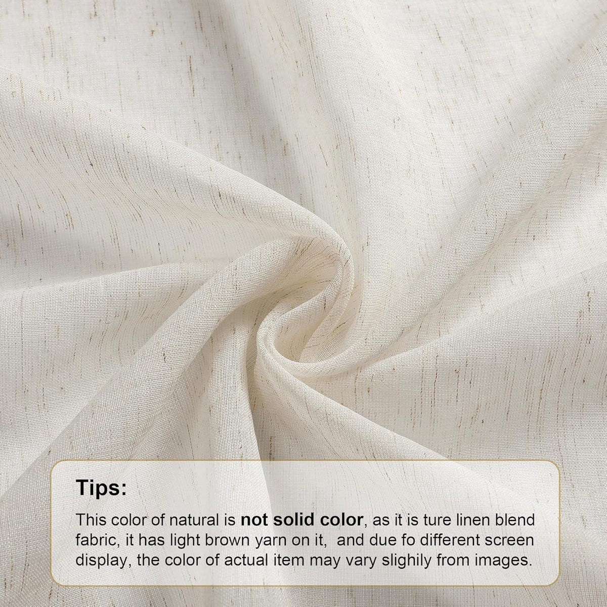 Linen Blend Sheer Curtains 84 inches Long 2 Panels Set for Bedroom, Natural Linen Light Filtering Semi Sheer Cutain for Living Room Rod Pocket Drapes, 2pcs, Each 40 W x 84 L