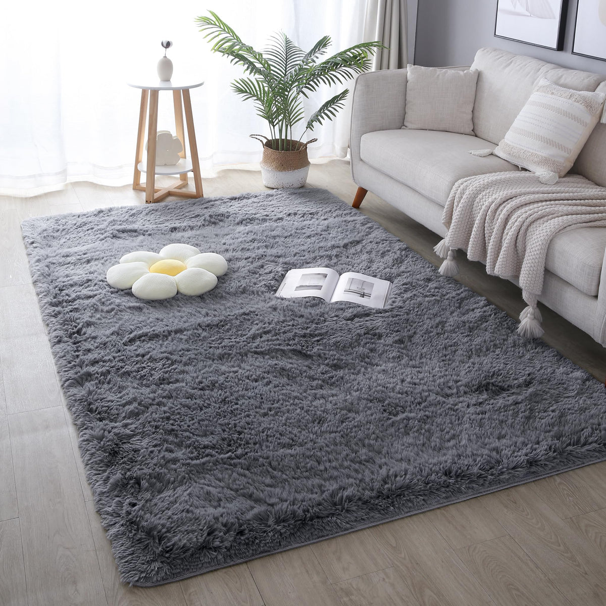 Pink Fluffy 4x6 Area Rugs for Bedroom Girls, Plush Washable Carpet | Area Rug for Kids Room, Nursery, Dorm Room, Non Slip Shaggy Floor Carpet