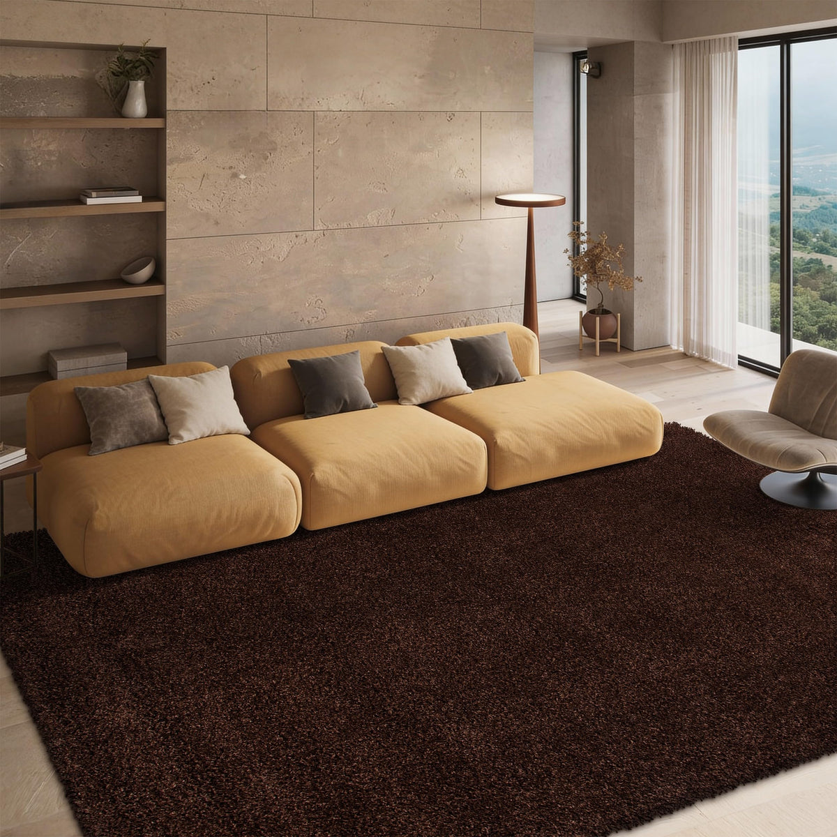 SAFAVIEH California Shag Collection Area Rug - 8' x 10', Ivory, Non-Shedding & Easy to Clean, Ultra Plush Thick Pile, Ideal for Living Room, Bedroom, Dining Space (SG151-1212)