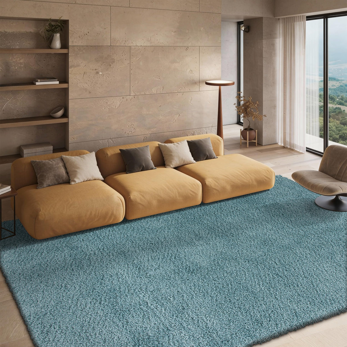 SAFAVIEH California Shag Collection Area Rug - 8' x 10', Ivory, Non-Shedding & Easy to Clean, Ultra Plush Thick Pile, Ideal for Living Room, Bedroom, Dining Space (SG151-1212)