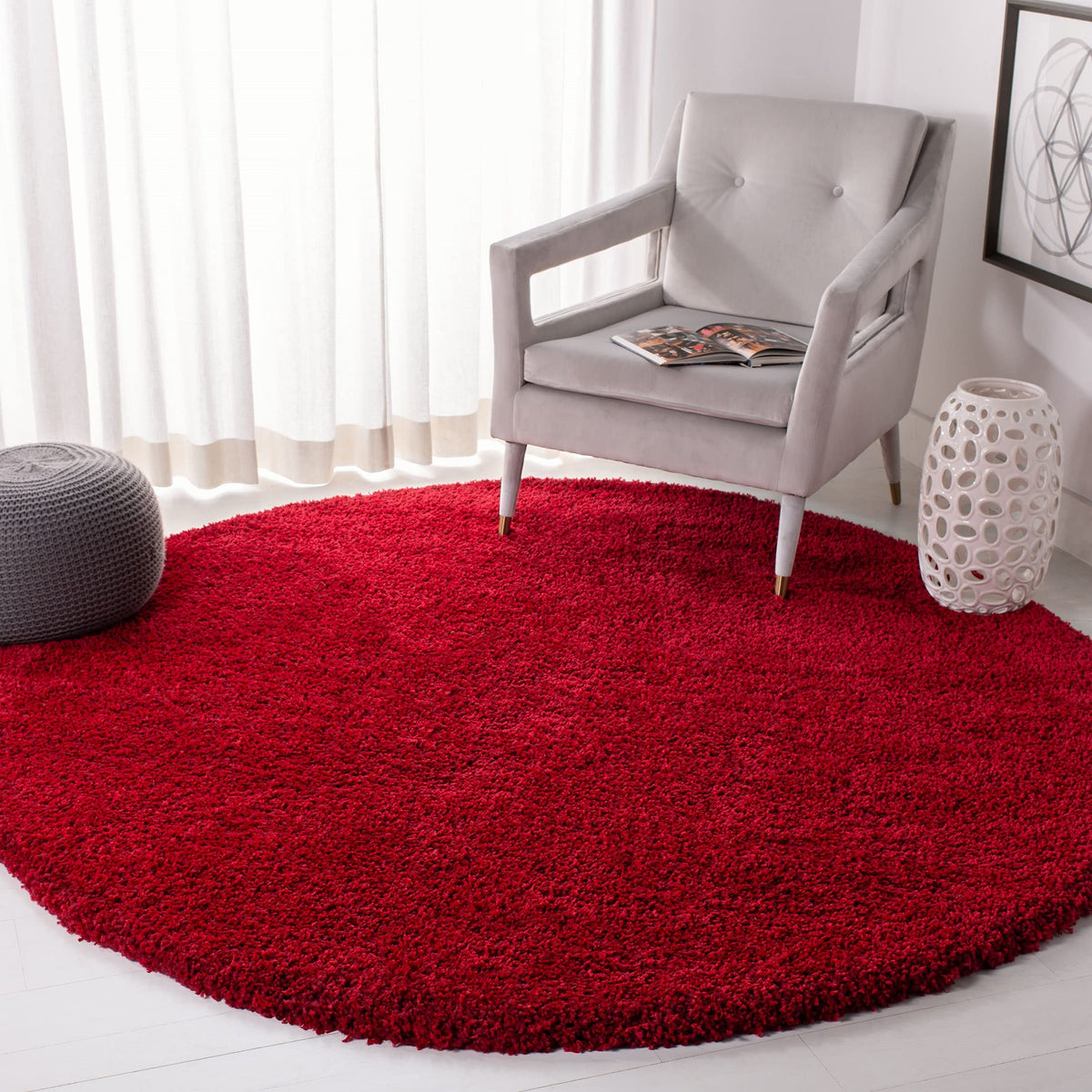 SAFAVIEH California Shag Collection Area Rug - 8' x 10', Ivory, Non-Shedding & Easy to Clean, Ultra Plush Thick Pile, Ideal for Living Room, Bedroom, Dining Space (SG151-1212)