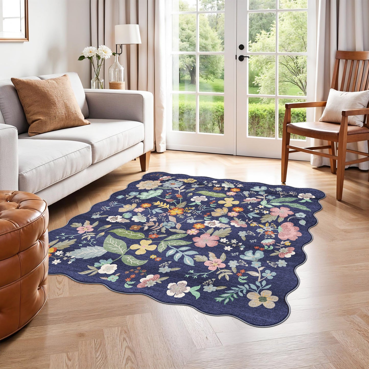 2x6 Hallway Washable Runner Rug : Vintage Soft Kitchen Laundry Runner with Non Slip Backing Farmhouse Entryway Living Room Floor Mat Stain Resistant Carpet for Bedroom Bathroom Distressed Beside Rug