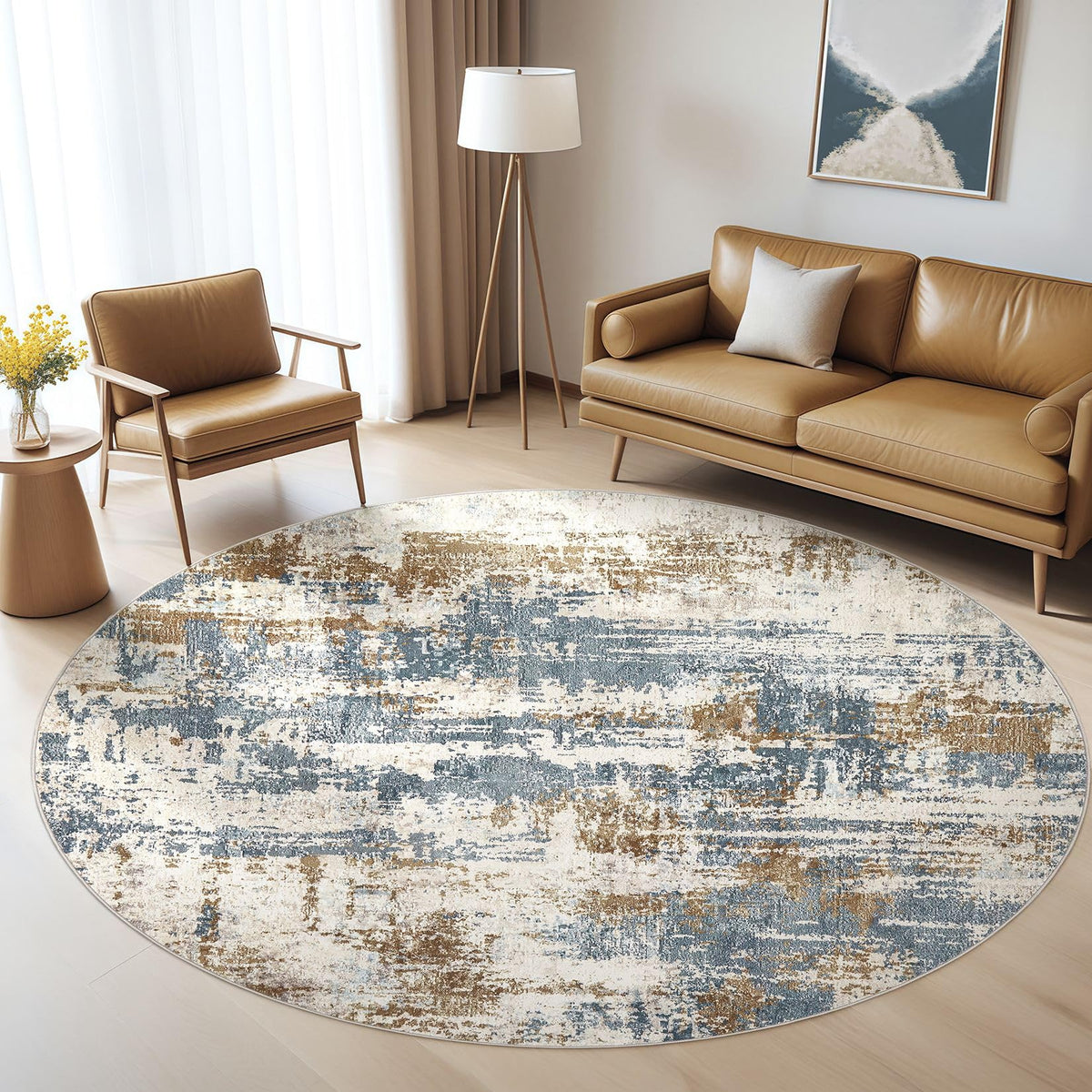 LOONGRUG Area Rug 5x7 Washable Neutral Modern Abstract Living Room Rugs | Soft Stain Resistant Non-Slip Indoor Carpet for Bedroom Nursery Playroom Dining Room Office Dorm Home