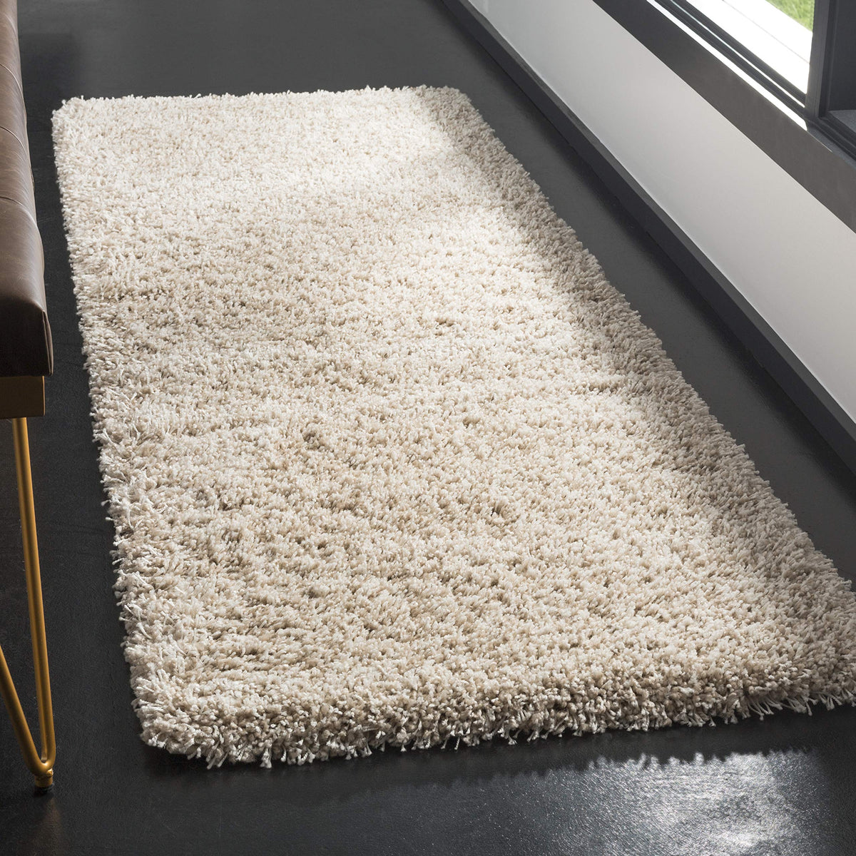 SAFAVIEH California Shag Collection Area Rug - 8' x 10', Ivory, Non-Shedding & Easy to Clean, Ultra Plush Thick Pile, Ideal for Living Room, Bedroom, Dining Space (SG151-1212)