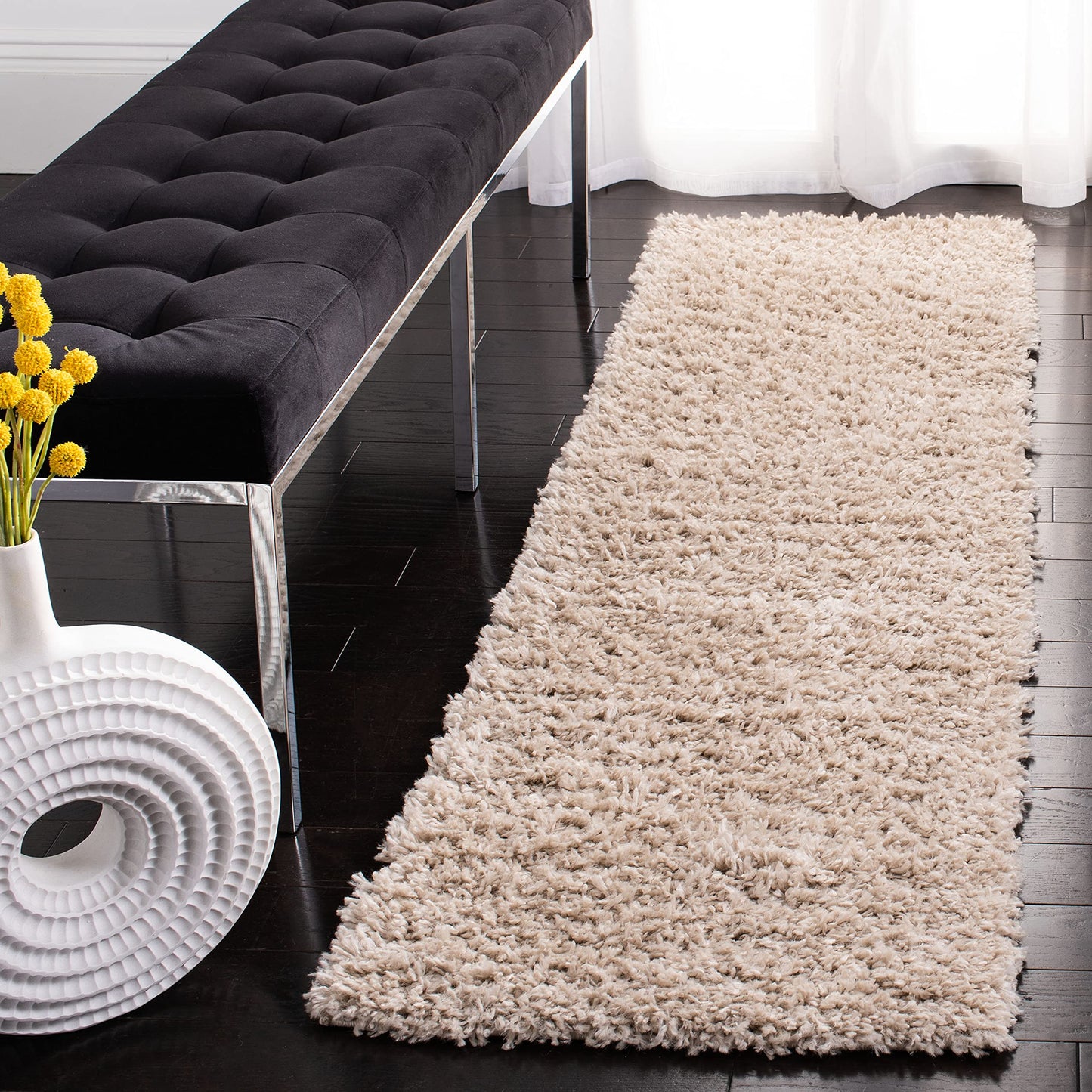 SAFAVIEH August Shag Collection Area Rug - 10' x 14', Green, Solid Design, Non-Shedding & Easy Care, 1.5-inch Thick Ideal for High Traffic Areas in Living Room, Bedroom (AUG200Y)