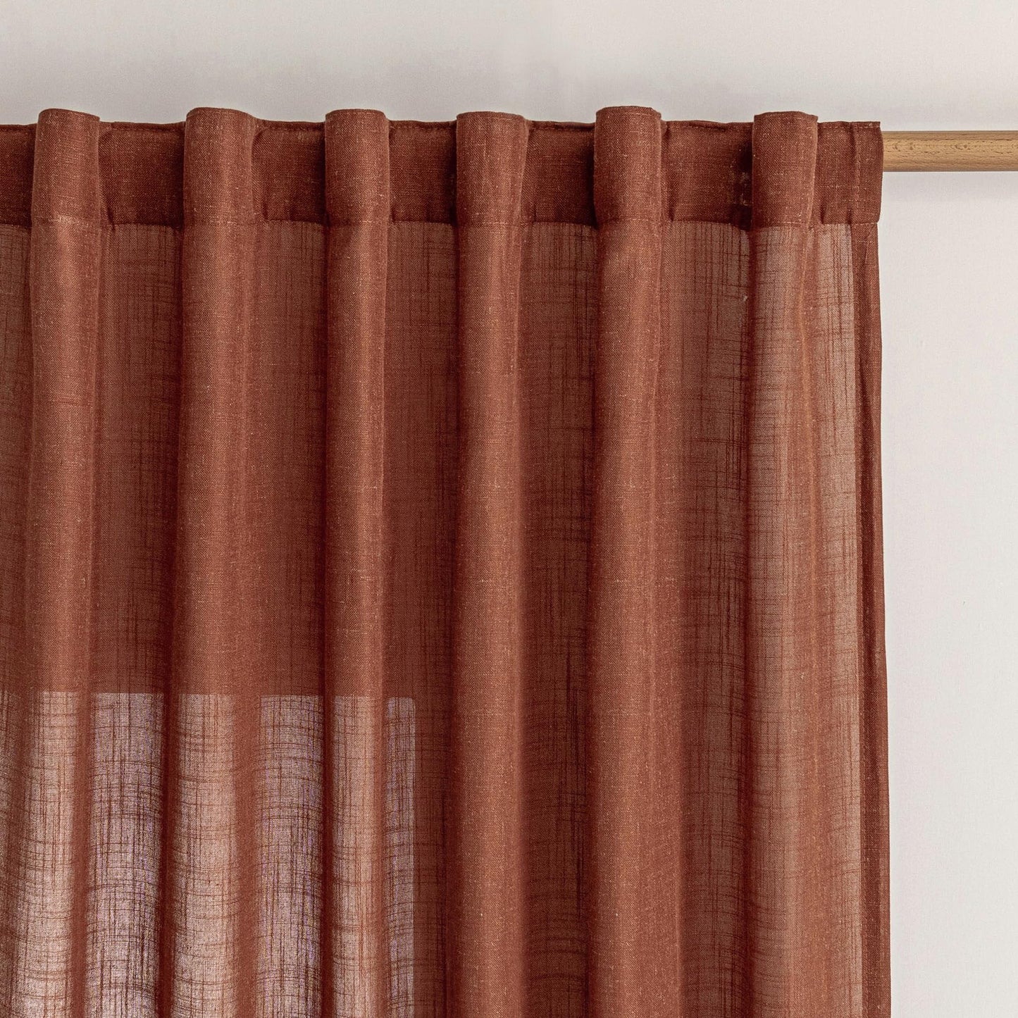 MYSKY HOME Linen Curtains for Living Room, Natural Semi Sheer Curtains & Drapes 84 inches Length 2 Panels Set Farmhouse Country Boho Style Back Tab Draperies for Sliding Glass Door, 50" Wide, Linen