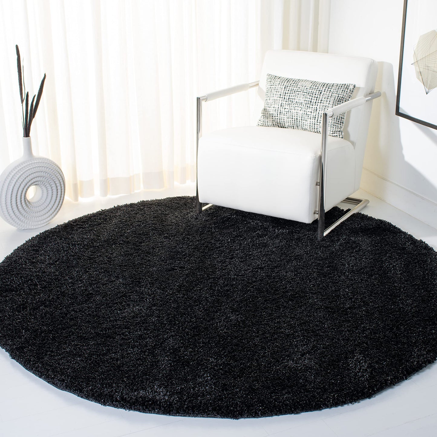 SAFAVIEH California Shag Collection Area Rug - 8' x 10', Ivory, Non-Shedding & Easy to Clean, Ultra Plush Thick Pile, Ideal for Living Room, Bedroom, Dining Space (SG151-1212)