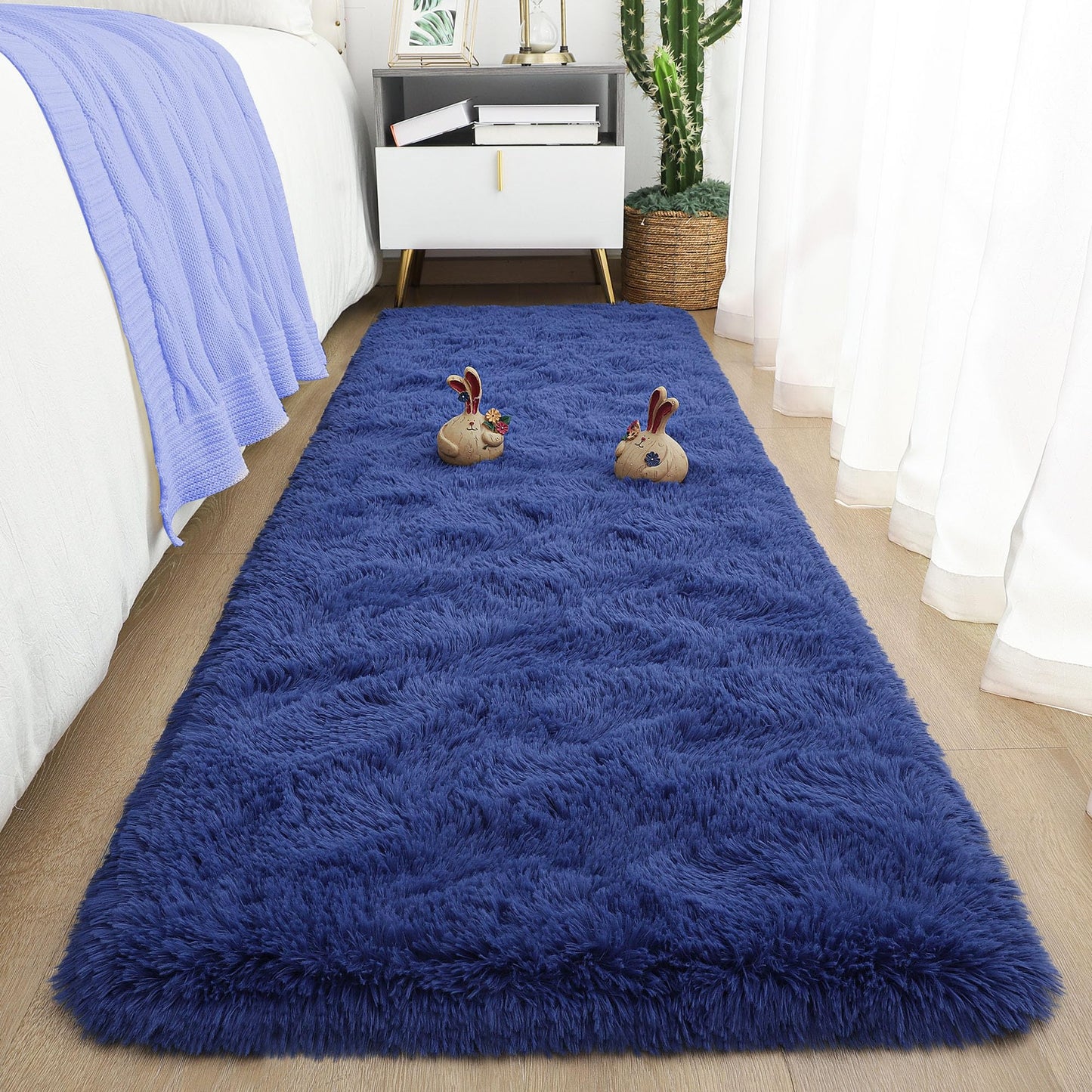 Area Rugs 9x12 for Living Room, Super Soft Fluffy Rugs for Bedroom | Modern Shaggy Rug Fuzzy Carpets for Kids, Plush Indoor Nursery Home Decor Rug with Non-Slip Bottom, Black