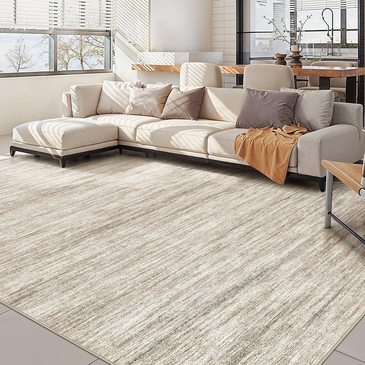 Nakagishi Boho 5x7 Area Rug Living Room Rugs Machine Washable Beige/Brown | Soft, Pet & Kid Friendly, Carpet for Living Room/Bedroom/Office/Kitchen/Nursery, Daily Home Decor Stain Resistant Moroccan