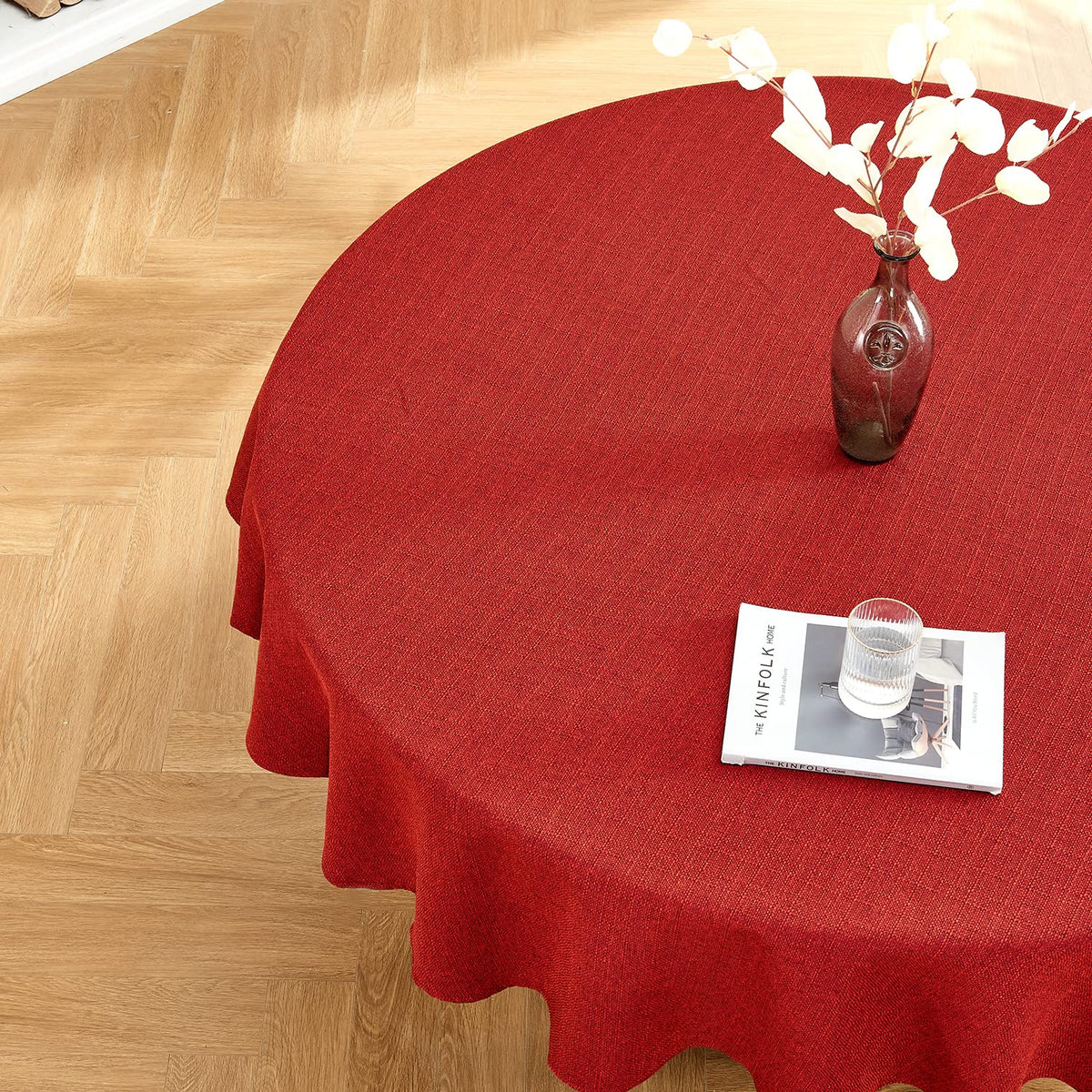 BALCONY & FALCON Rectangle Table Cloth Waterproof Beige 156"x90" | Rectangular Washable Wrinkle Resistant Table Cloth Linen Fabric Tablecloths for Dining Party Kitchen Wedding and Outdoor Use