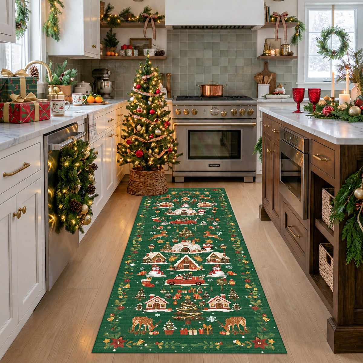 2x6 Hallway Washable Runner Rug : Vintage Soft Kitchen Laundry Runner with Non Slip Backing Farmhouse Entryway Living Room Floor Mat Stain Resistant Carpet for Bedroom Bathroom Distressed Beside Rug