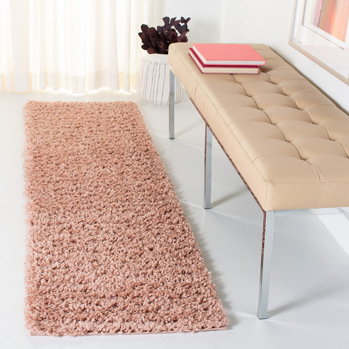 SAFAVIEH August Shag Collection Area Rug - 10' x 14', Green, Solid Design, Non-Shedding & Easy Care, 1.5-inch Thick Ideal for High Traffic Areas in Living Room, Bedroom (AUG200Y)