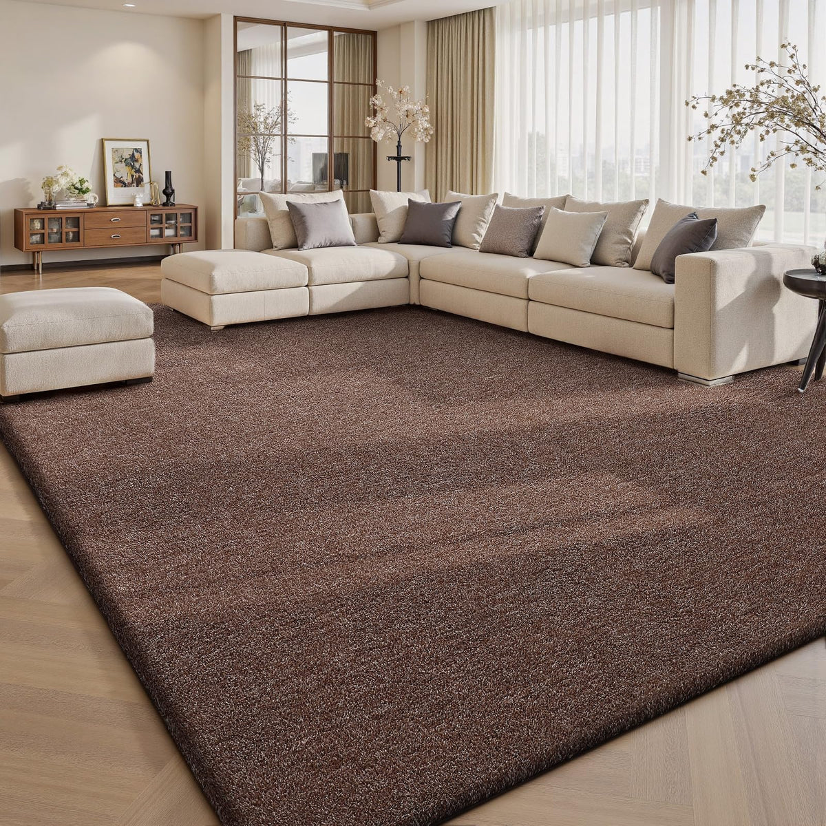 Sour Lemon Area Rugs 9x12 for Living Room Bedroom, Large Carpet Grey Rug | Washable, Non Slip, Big Soft Fluffy Plush Thick, Memory foam, Bedside Nersy Modern Area Rug for Playroom Kids Room