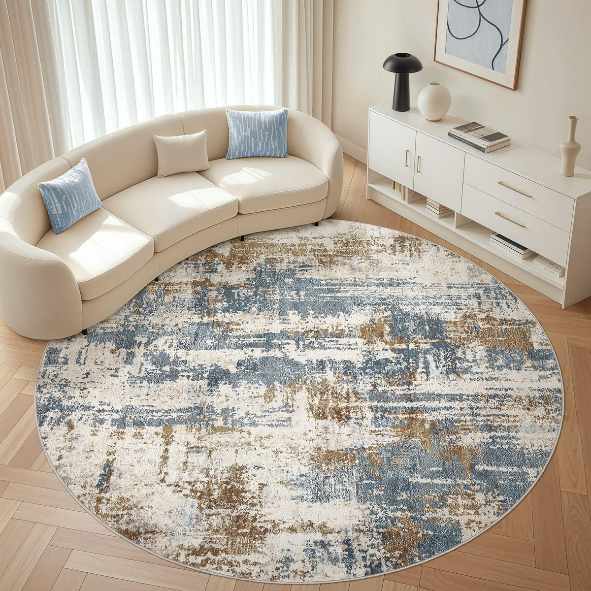 LOONGRUG Area Rug 5x7 Washable Neutral Modern Abstract Living Room Rugs | Soft Stain Resistant Non-Slip Indoor Carpet for Bedroom Nursery Playroom Dining Room Office Dorm Home
