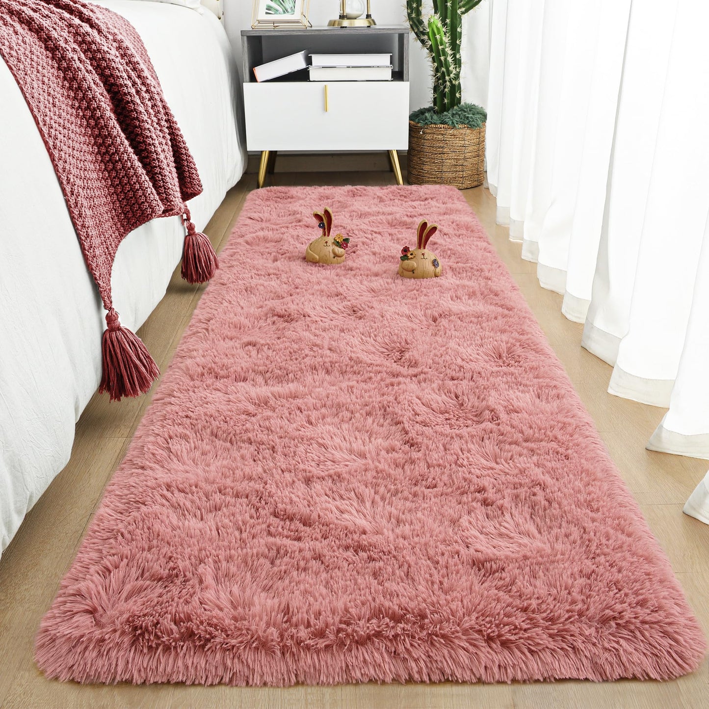 Area Rugs 9x12 for Living Room, Super Soft Fluffy Rugs for Bedroom | Modern Shaggy Rug Fuzzy Carpets for Kids, Plush Indoor Nursery Home Decor Rug with Non-Slip Bottom, Black
