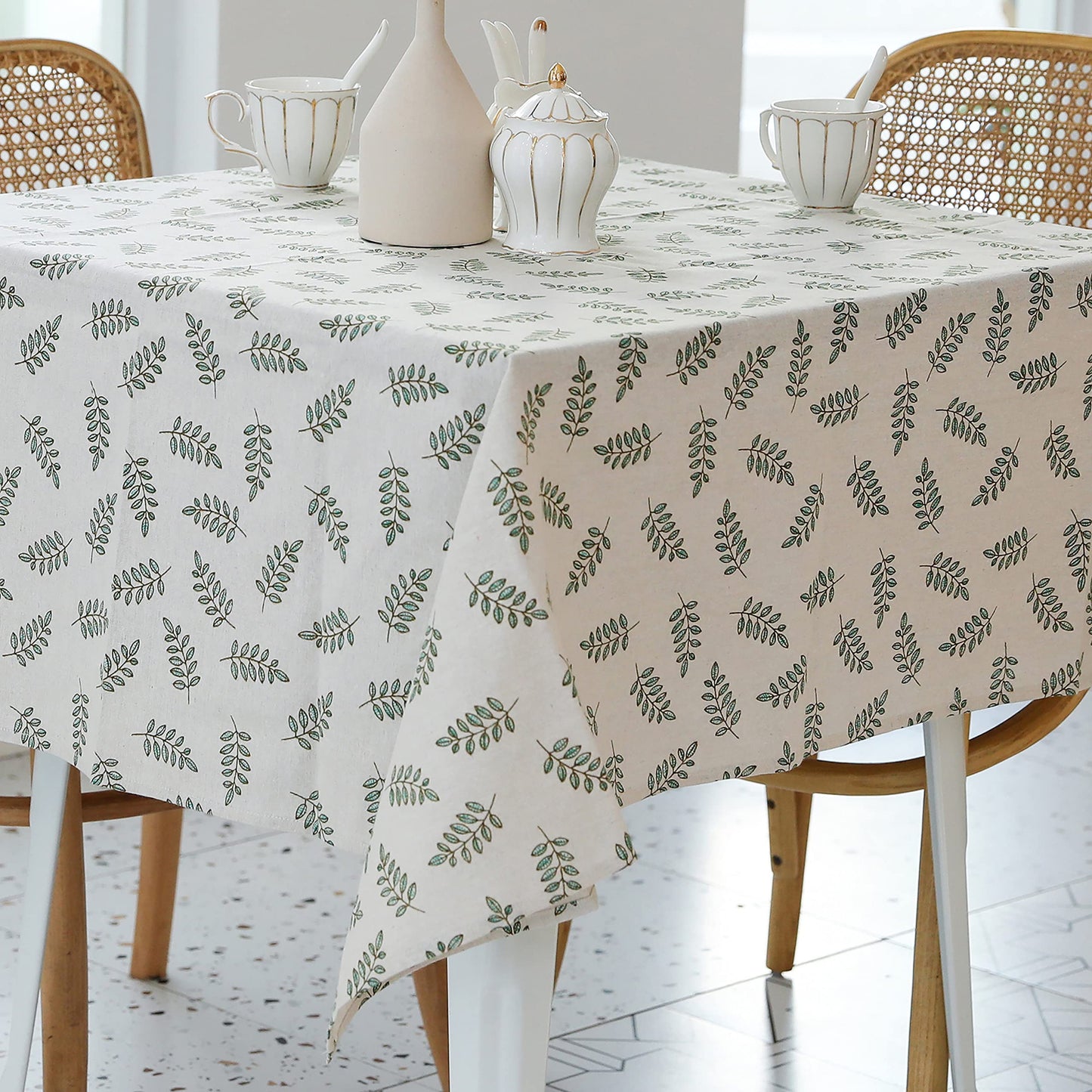 Pastoral Rectangle Tablecloth - 60 x 102 Inch Table Cloth - Washable Table Cover with Dust-Proof Wrinkle Resistant for Restaurant, Picnic, Indoor and Outdoor Dining, Floral (Dark Blue)