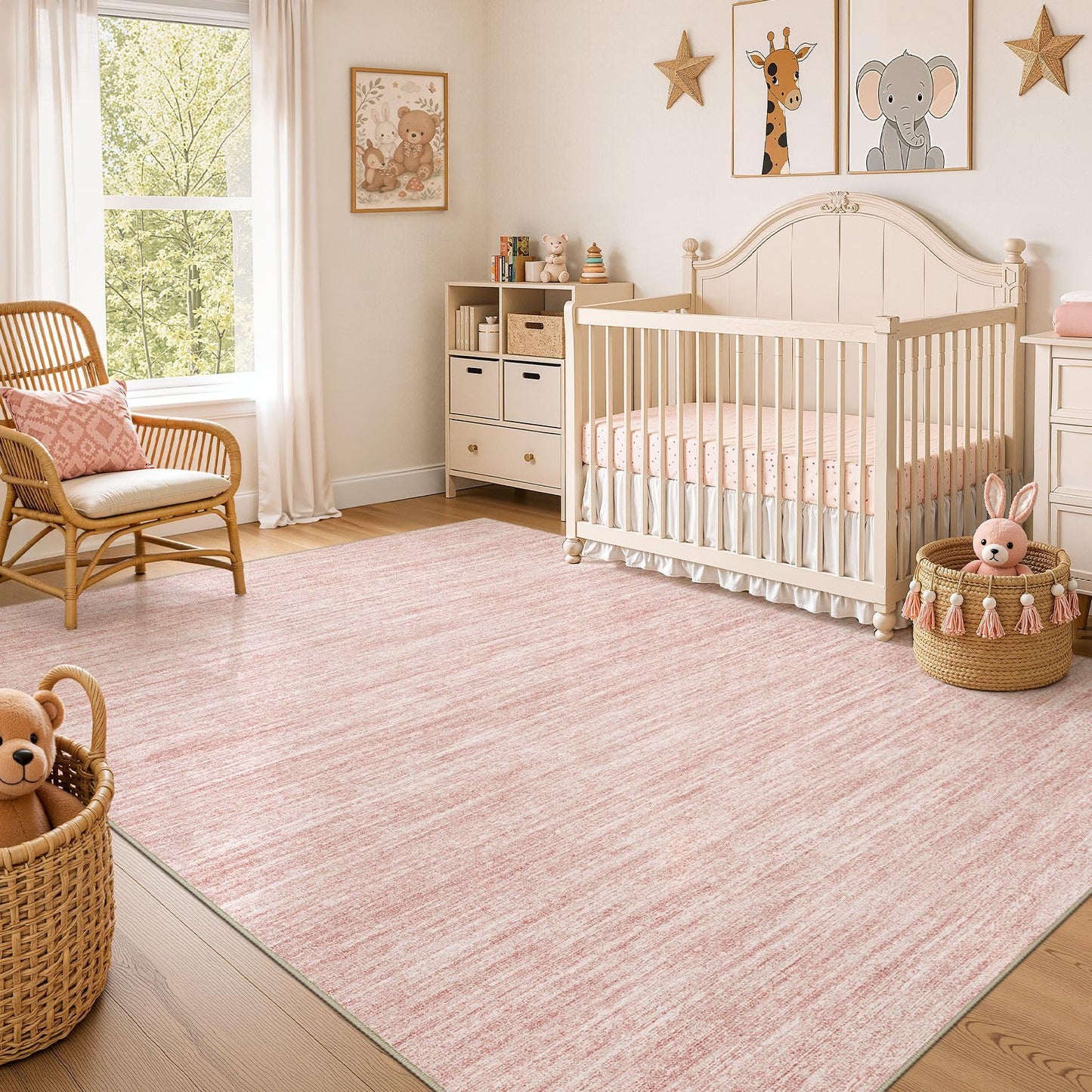 Nakagishi Boho 5x7 Area Rug Living Room Rugs Machine Washable Beige/Brown | Soft, Pet & Kid Friendly, Carpet for Living Room/Bedroom/Office/Kitchen/Nursery, Daily Home Decor Stain Resistant Moroccan