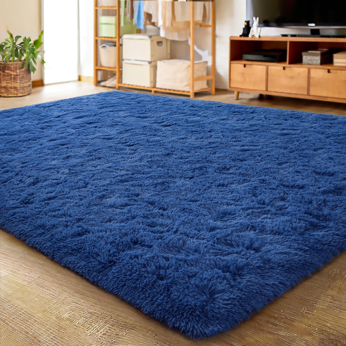 LOCHAS Area Rugs Fluffy Living Room Carpets for Kids Bedroom 6x9, Cream | Ultra Soft Indoor Modern Shaggy Rug for Dorm Nursery Boys Girls Home Decor