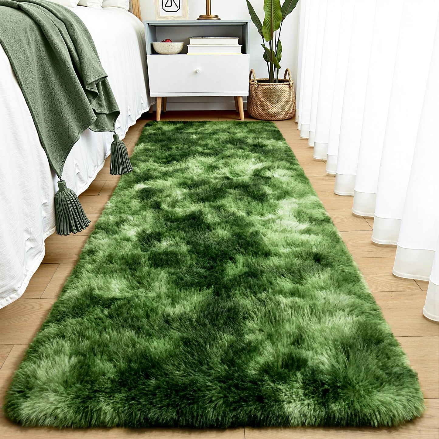 Area Rugs 9x12 for Living Room, Super Soft Fluffy Rugs for Bedroom | Modern Shaggy Rug Fuzzy Carpets for Kids, Plush Indoor Nursery Home Decor Rug with Non-Slip Bottom, Black