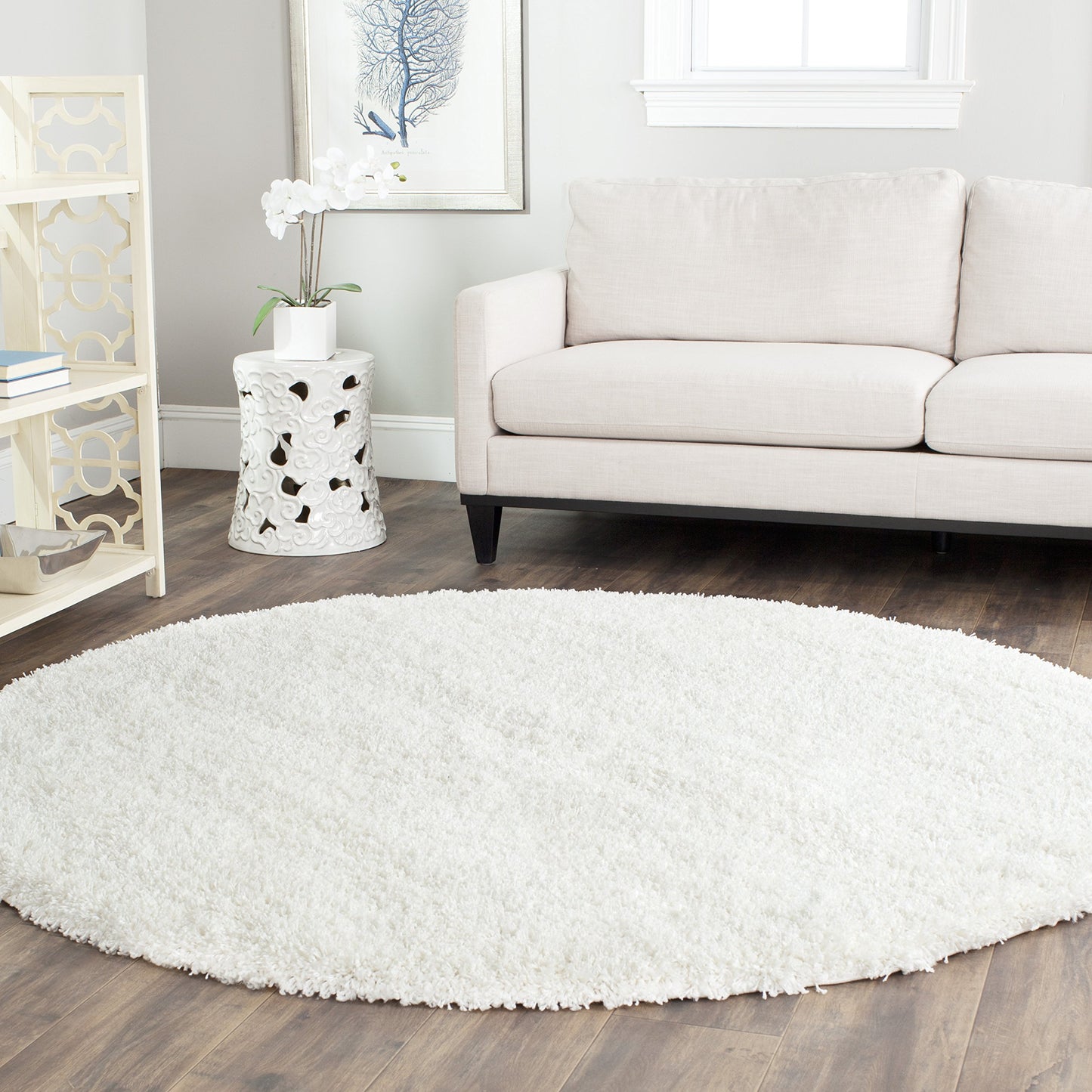 SAFAVIEH California Shag Collection Area Rug - 8' x 10', Ivory, Non-Shedding & Easy to Clean, Ultra Plush Thick Pile, Ideal for Living Room, Bedroom, Dining Space (SG151-1212)