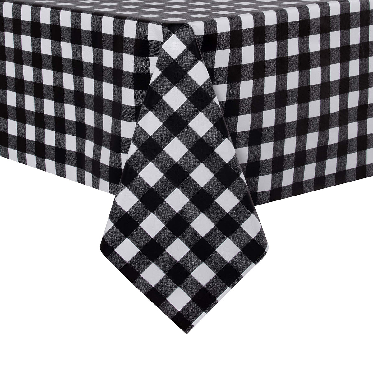 sancua Clear Plastic Table Cover Protector Waterproof Tablecloth 60x84 Inch | Vinyl PVC Rectangle Table Cloth, Oil Spill Proof Wipe Clean, For Dining Tables, Parties & Camping, Crystal Clear