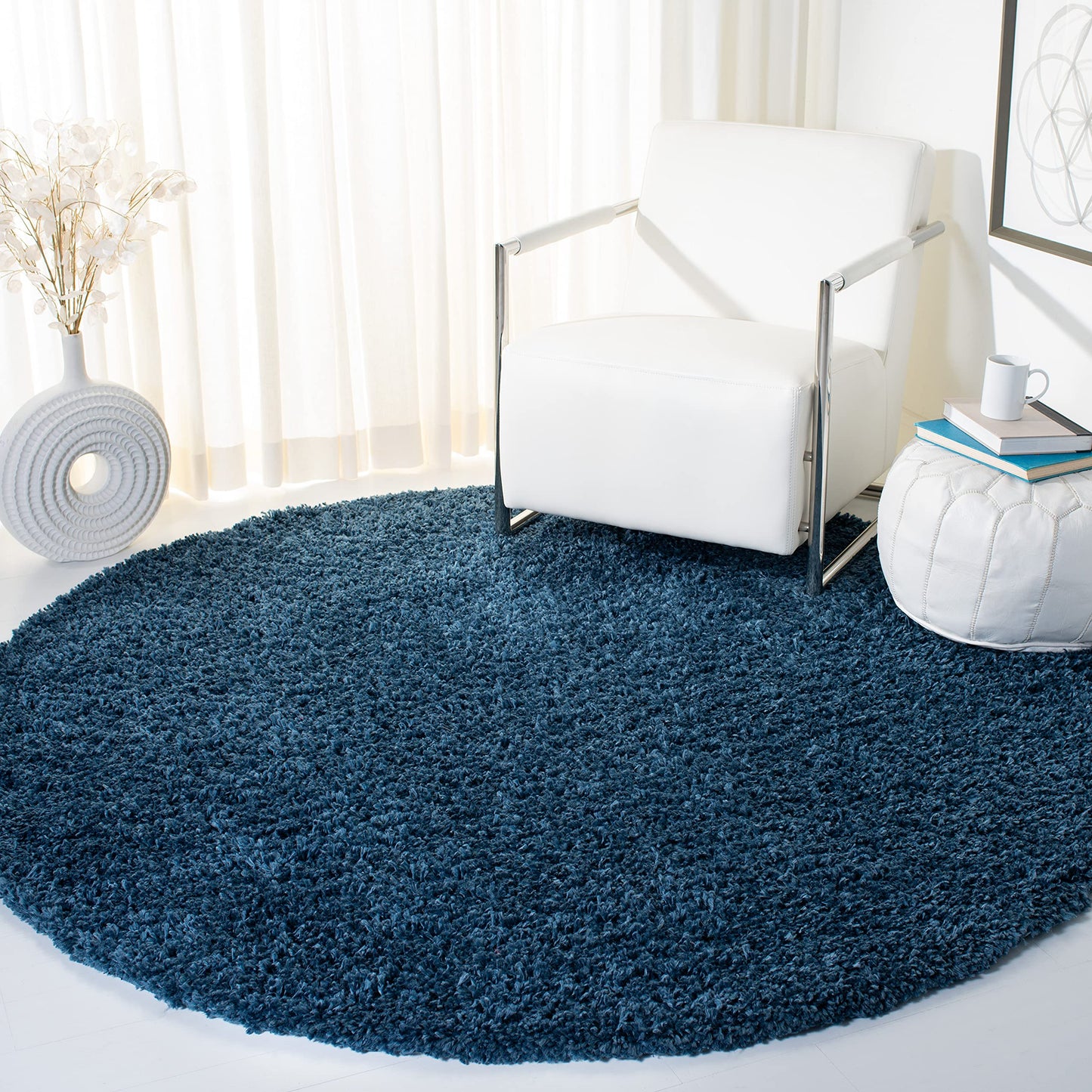 SAFAVIEH August Shag Collection Area Rug - 10' x 14', Green, Solid Design, Non-Shedding & Easy Care, 1.5-inch Thick Ideal for High Traffic Areas in Living Room, Bedroom (AUG200Y)