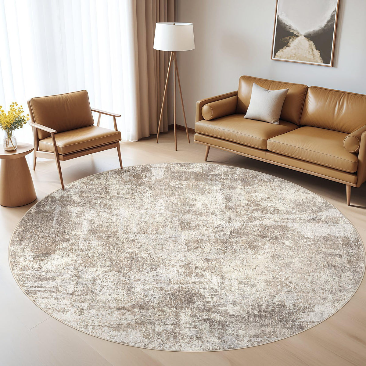 LOONGRUG Area Rug 5x7 Washable Neutral Modern Abstract Living Room Rugs | Soft Stain Resistant Non-Slip Indoor Carpet for Bedroom Nursery Playroom Dining Room Office Dorm Home