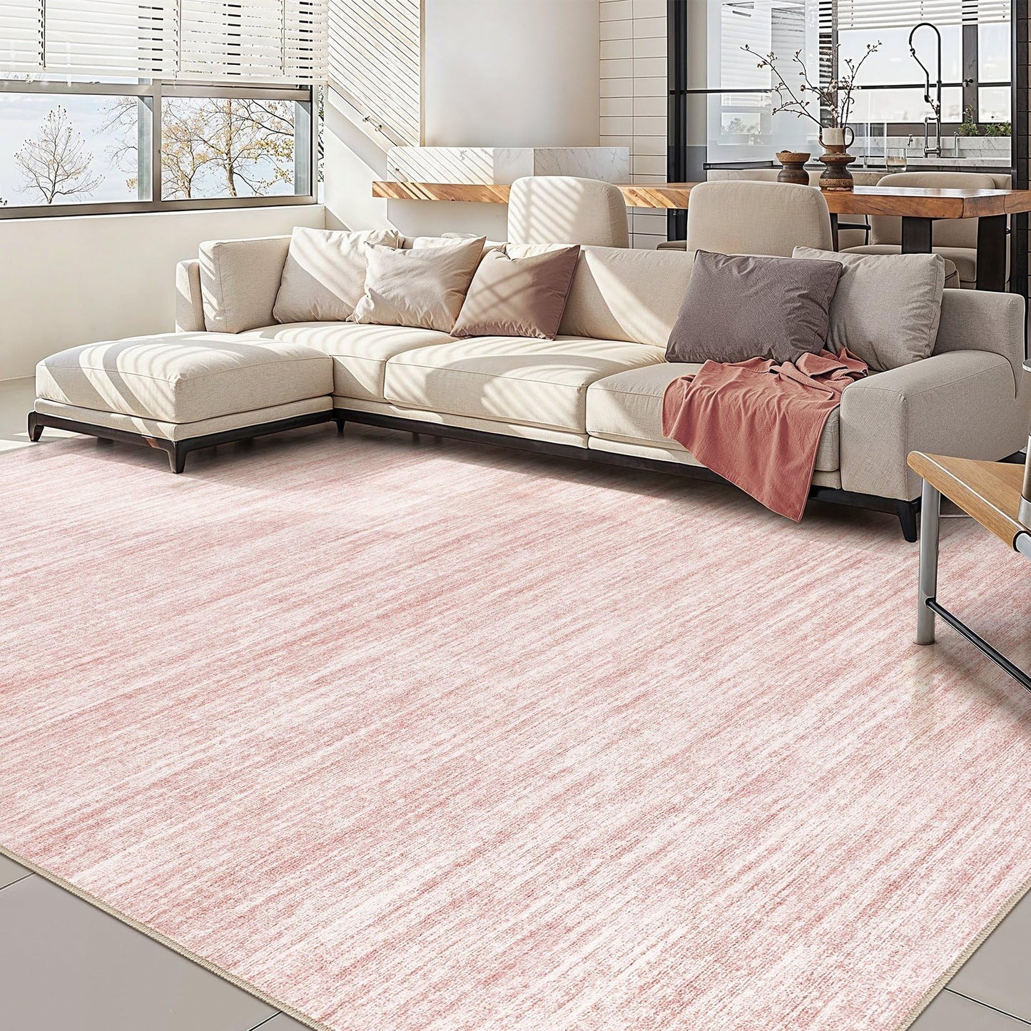 Nakagishi Boho 5x7 Area Rug Living Room Rugs Machine Washable Beige/Brown | Soft, Pet & Kid Friendly, Carpet for Living Room/Bedroom/Office/Kitchen/Nursery, Daily Home Decor Stain Resistant Moroccan