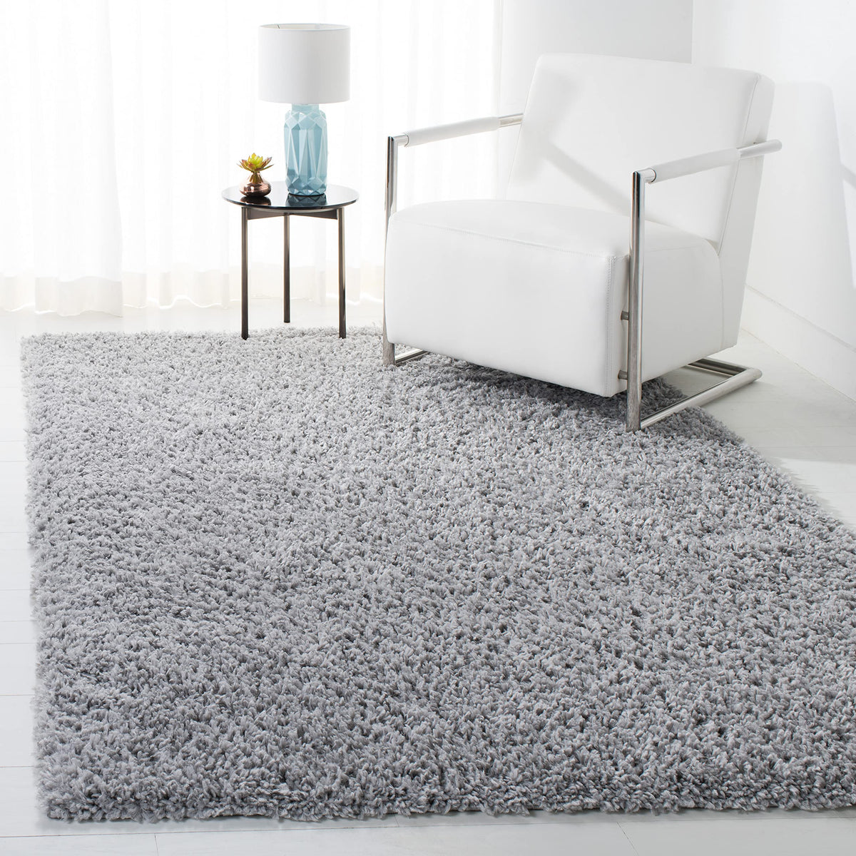 SAFAVIEH August Shag Collection Area Rug - 10' x 14', Green, Solid Design, Non-Shedding & Easy Care, 1.5-inch Thick Ideal for High Traffic Areas in Living Room, Bedroom (AUG200Y)