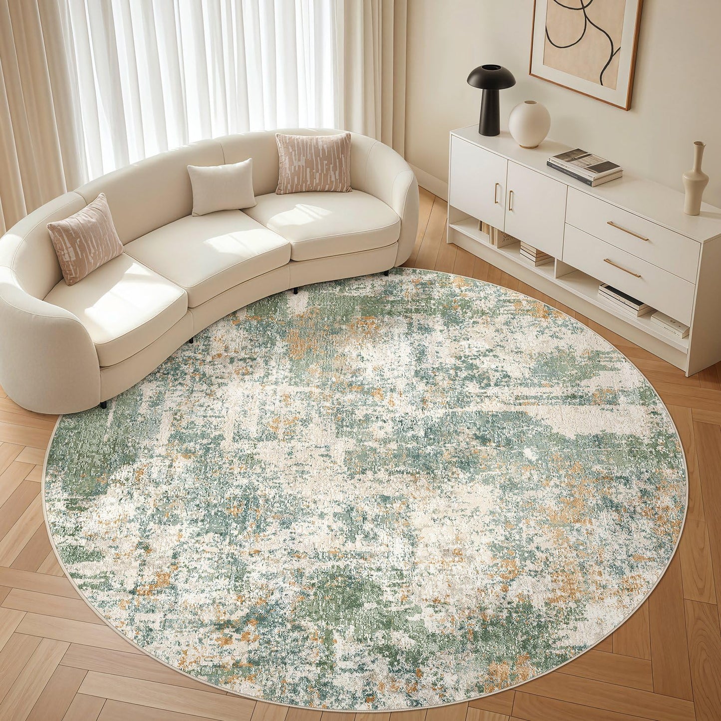 LOONGRUG Area Rug 5x7 Washable Neutral Modern Abstract Living Room Rugs | Soft Stain Resistant Non-Slip Indoor Carpet for Bedroom Nursery Playroom Dining Room Office Dorm Home