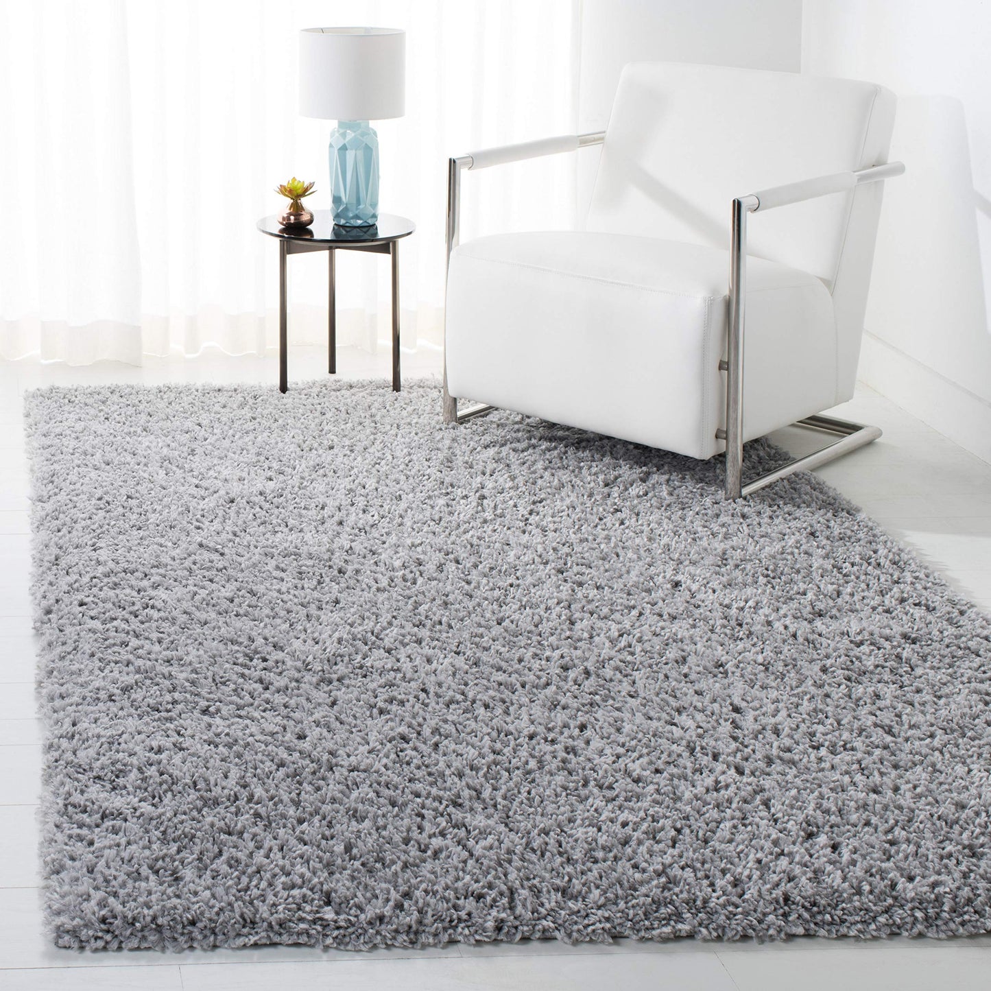 SAFAVIEH August Shag Collection Area Rug - 10' x 14', Green, Solid Design, Non-Shedding & Easy Care, 1.5-inch Thick Ideal for High Traffic Areas in Living Room, Bedroom (AUG200Y)