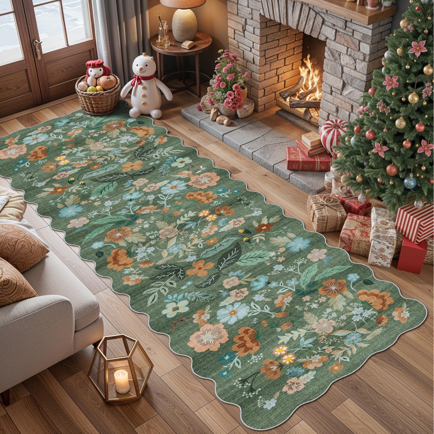 2x6 Hallway Washable Runner Rug : Vintage Soft Kitchen Laundry Runner with Non Slip Backing Farmhouse Entryway Living Room Floor Mat Stain Resistant Carpet for Bedroom Bathroom Distressed Beside Rug
