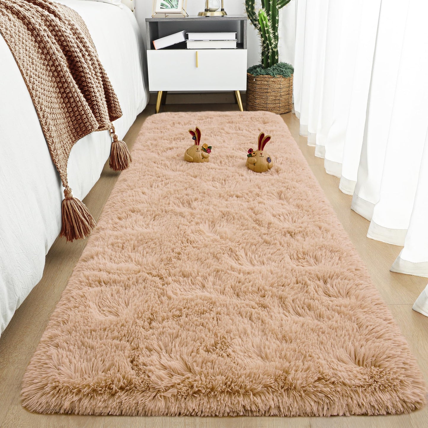 Area Rugs 9x12 for Living Room, Super Soft Fluffy Rugs for Bedroom | Modern Shaggy Rug Fuzzy Carpets for Kids, Plush Indoor Nursery Home Decor Rug with Non-Slip Bottom, Black