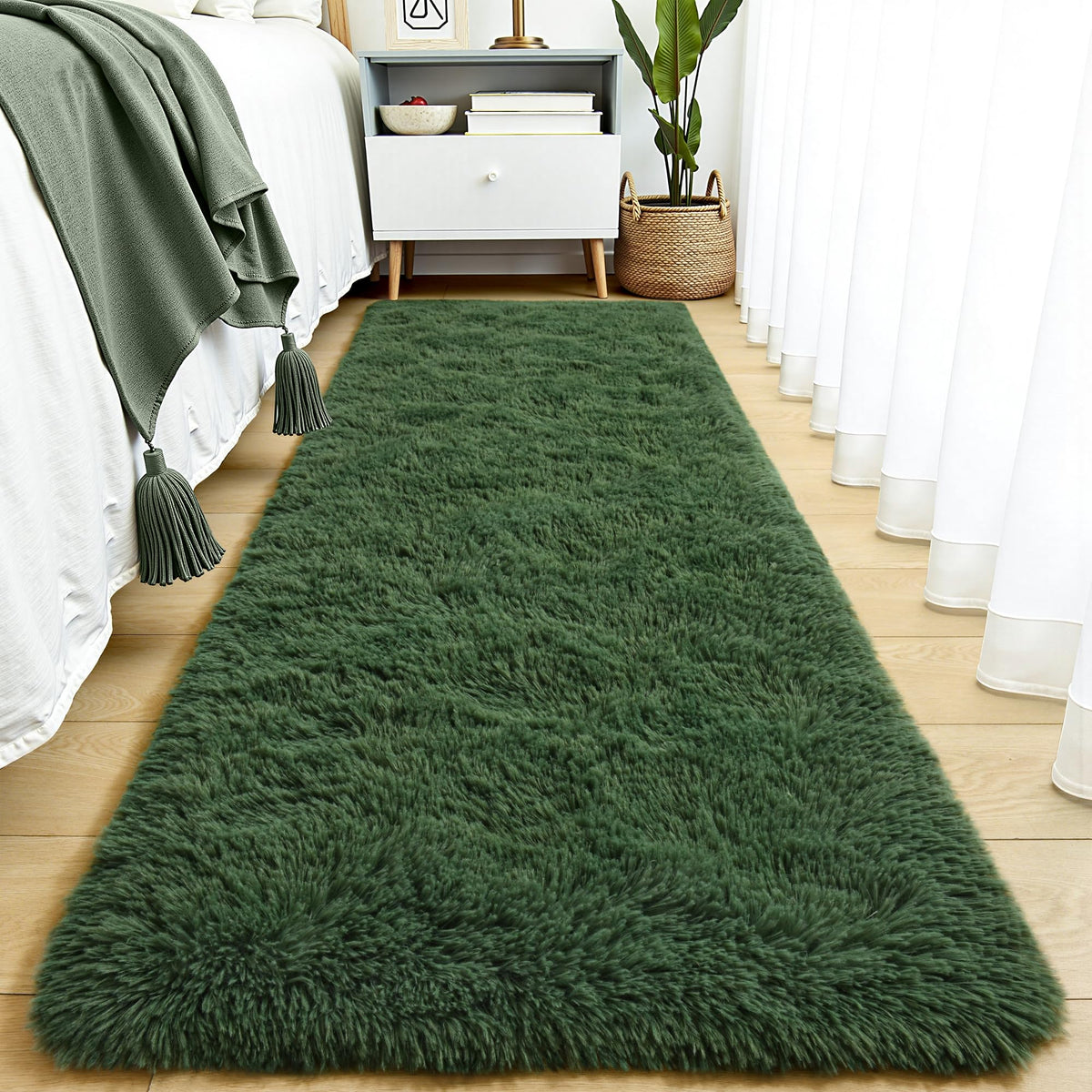 Area Rugs 9x12 for Living Room, Super Soft Fluffy Rugs for Bedroom | Modern Shaggy Rug Fuzzy Carpets for Kids, Plush Indoor Nursery Home Decor Rug with Non-Slip Bottom, Black