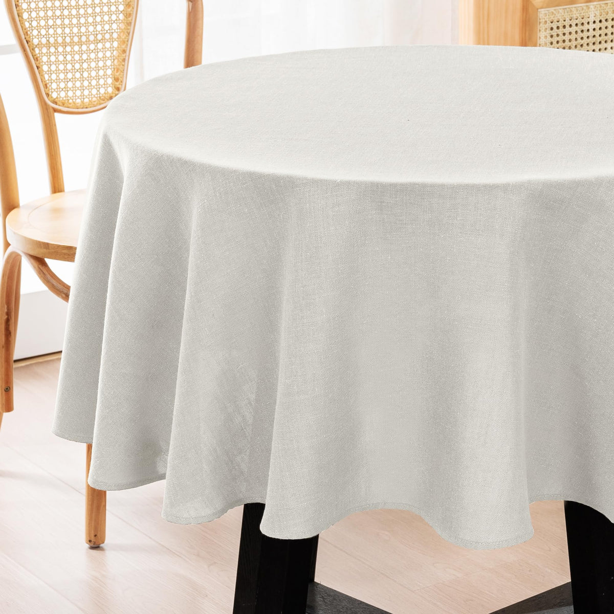 H.VERSAILTEX Linen Textured Table Cloths 60 x 120 Inch Premium Solid Tablecloth Spill-Proof Waterproof Table Cover for Dining Buffet Feature Extra Soft and Thick Fabric Wrinkle Free, Taupe