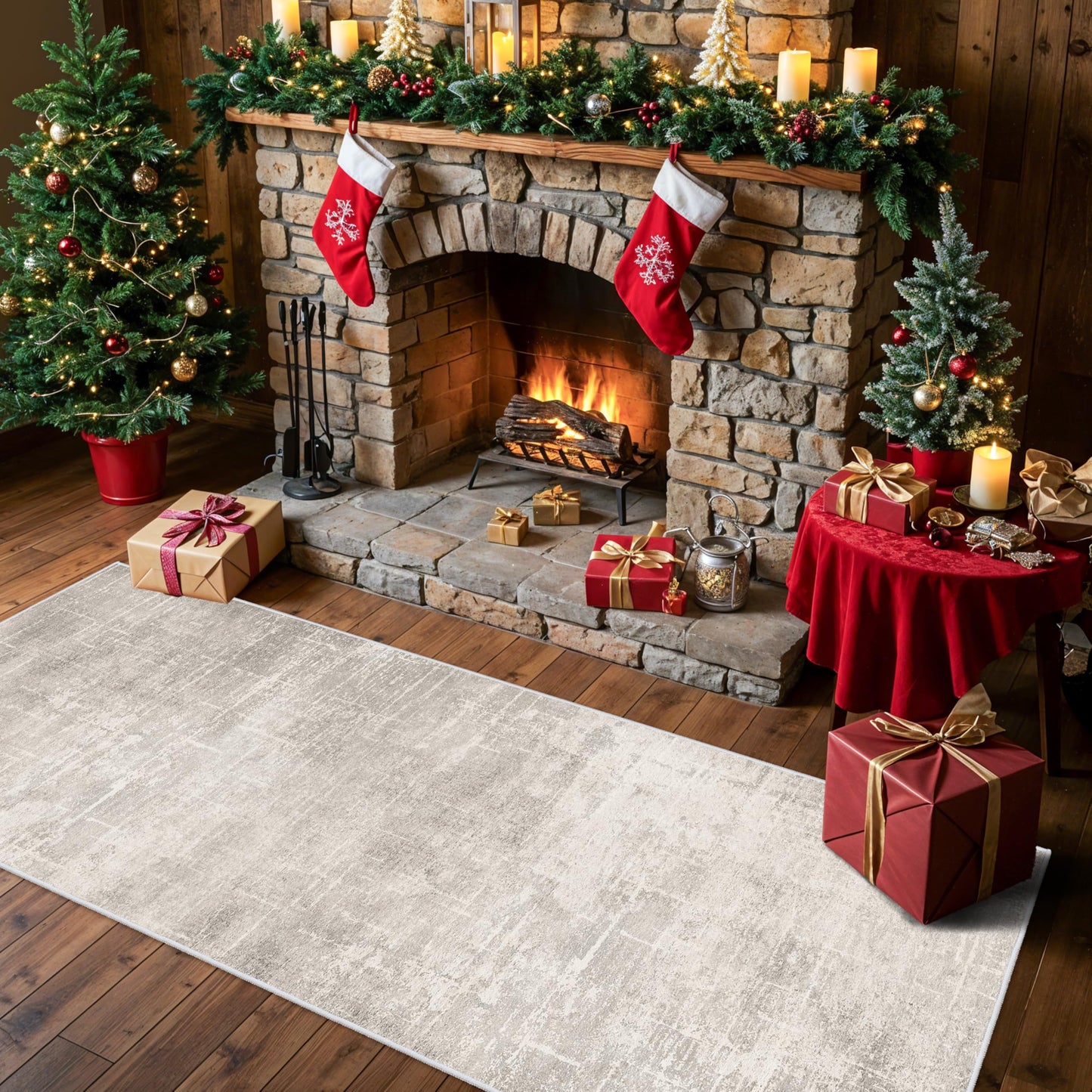 2x6 Hallway Washable Runner Rug : Vintage Soft Kitchen Laundry Runner with Non Slip Backing Farmhouse Entryway Living Room Floor Mat Stain Resistant Carpet for Bedroom Bathroom Distressed Beside Rug