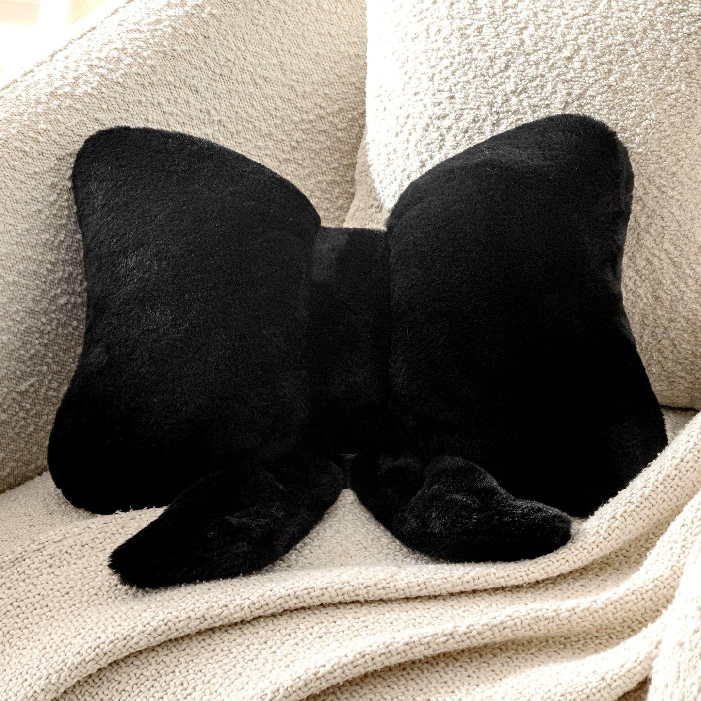 Bow Pillow Throw Pillows Butterfly Shaped Decorative Cute Pillows for Bed Sofa Cute Home Decor,Pink 10 * 8inch