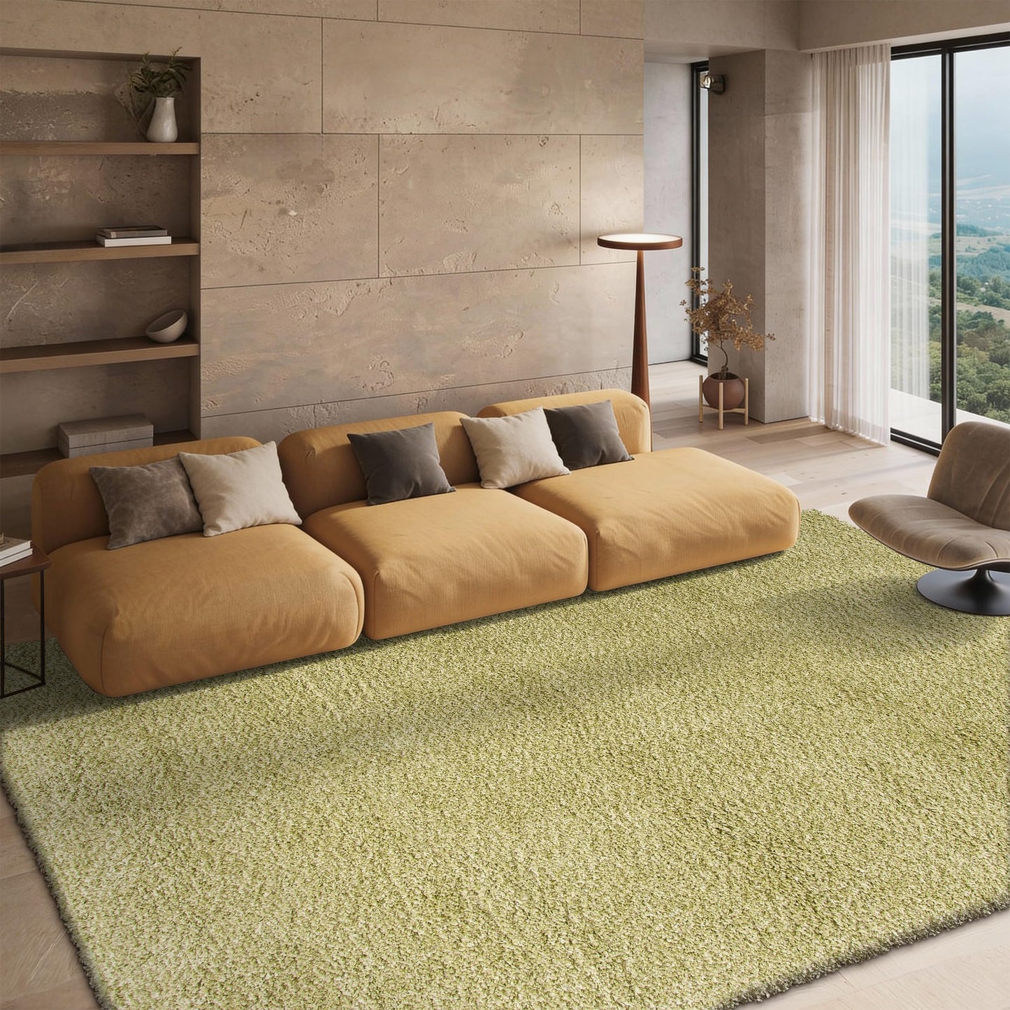 SAFAVIEH California Shag Collection Area Rug - 8' x 10', Ivory, Non-Shedding & Easy to Clean, Ultra Plush Thick Pile, Ideal for Living Room, Bedroom, Dining Space (SG151-1212)