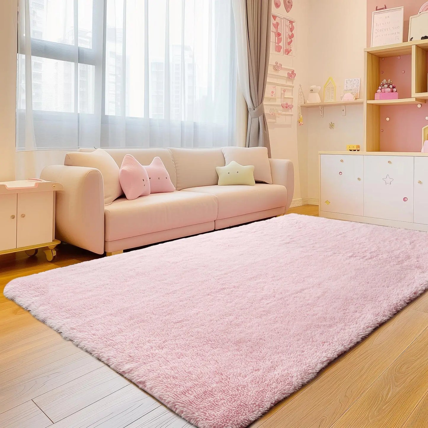 FAMVAL Super Soft Fluffy Area Rug, Modern Plush Non-Slip Rectangular Rug for Bedroom Living Room Nursery, Thick Cozy Carpet for Kids and Pets summerwins,back to school,dorm essentials,home decor,home essentials