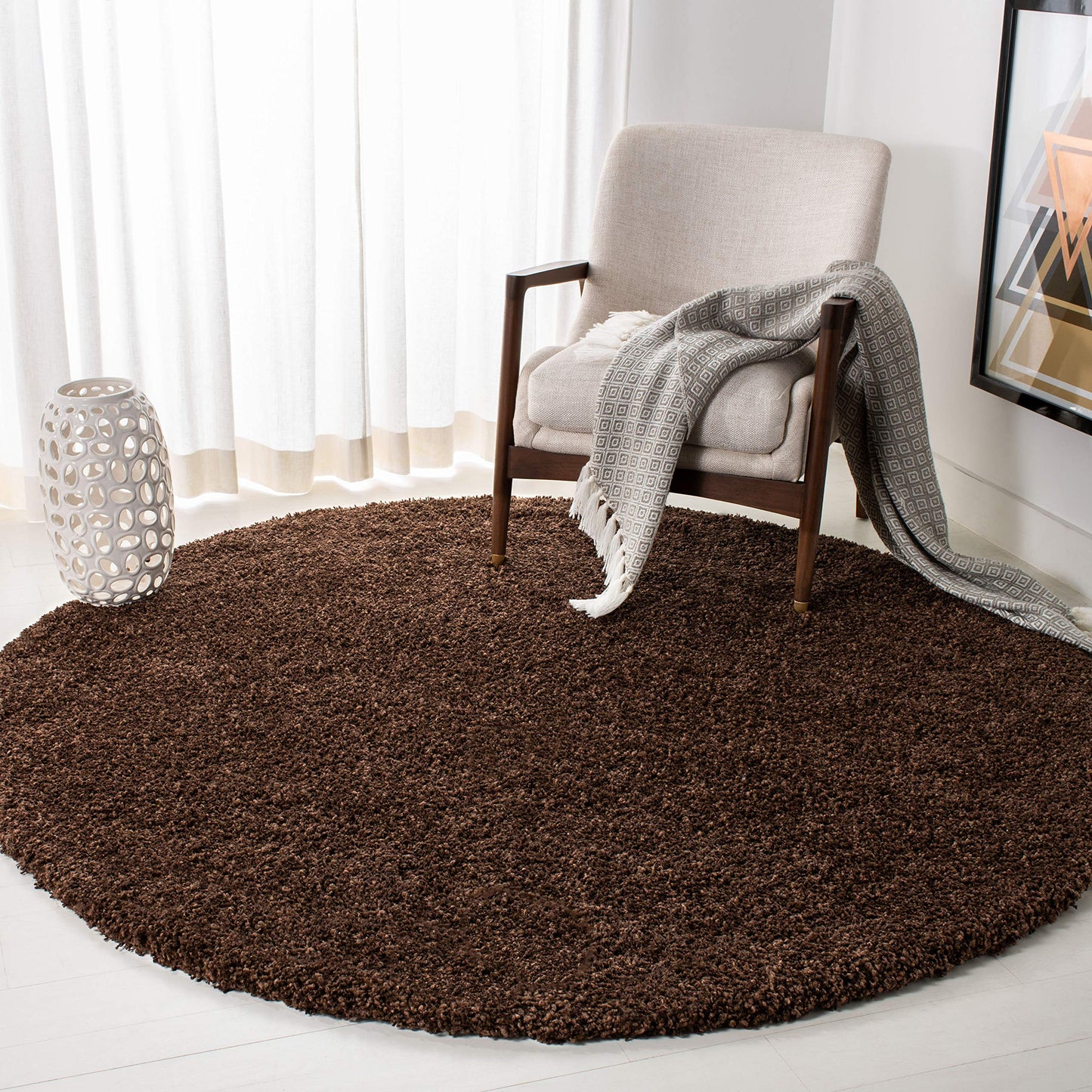 SAFAVIEH California Shag Collection Area Rug - 8' x 10', Ivory, Non-Shedding & Easy to Clean, Ultra Plush Thick Pile, Ideal for Living Room, Bedroom, Dining Space (SG151-1212)