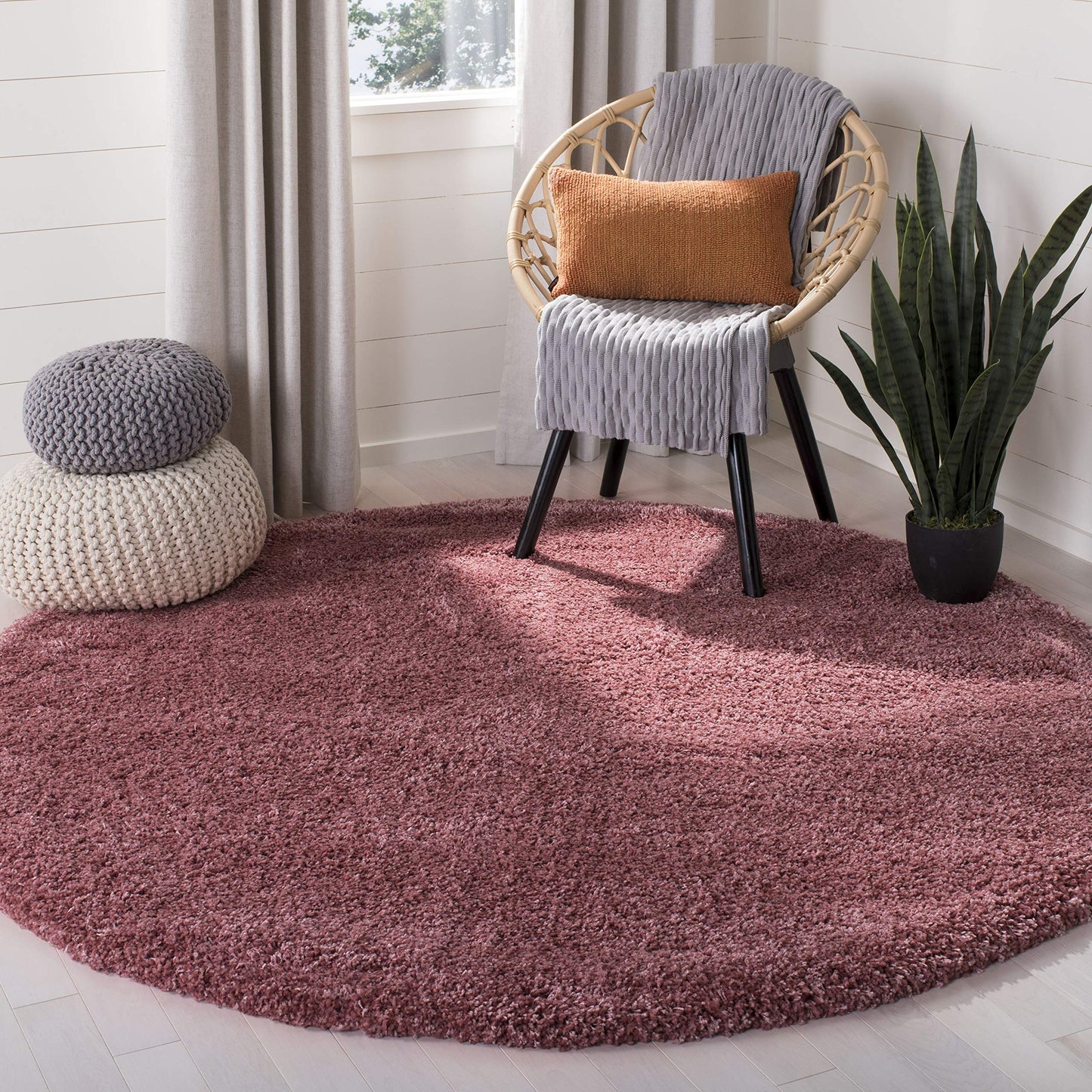 SAFAVIEH California Shag Collection Area Rug - 8' x 10', Ivory, Non-Shedding & Easy to Clean, Ultra Plush Thick Pile, Ideal for Living Room, Bedroom, Dining Space (SG151-1212)